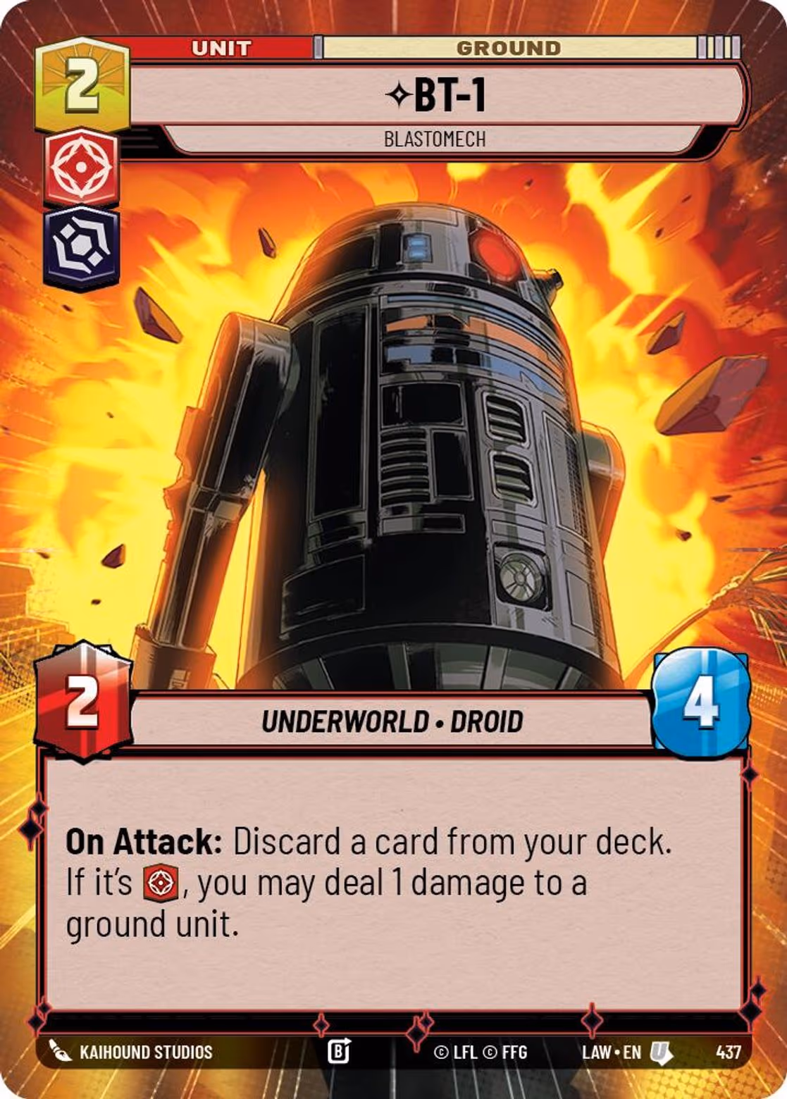 BT-1 - Blastomech LAW-437 Hyperspace Star Wars Unlimited card
