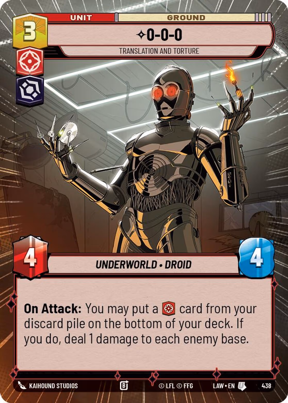0-0-0 - Translation and Torture LAW-438 Hyperspace Star Wars Unlimited card