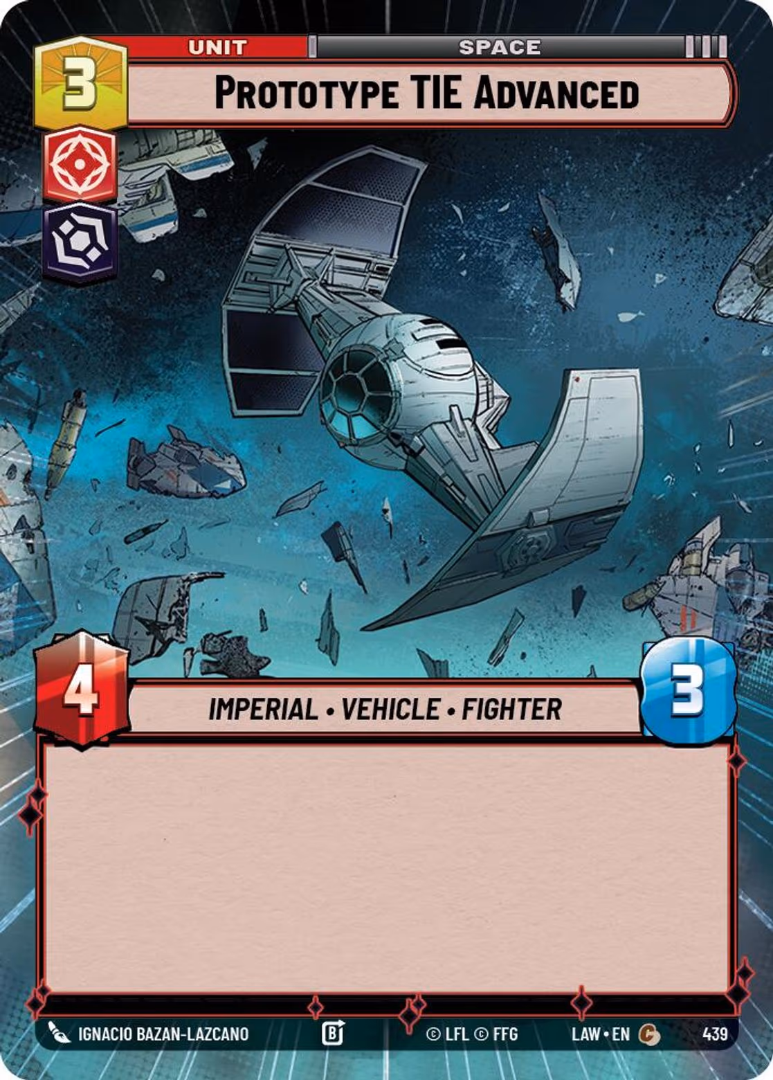 Prototype TIE Advanced LAW-439 Hyperspace Star Wars Unlimited card