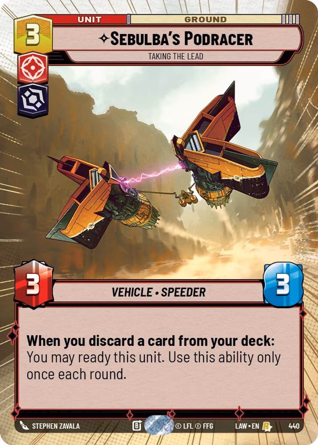 Sebulba's Podracer - Taking the Lead LAW-440 Hyperspace Star Wars Unlimited card