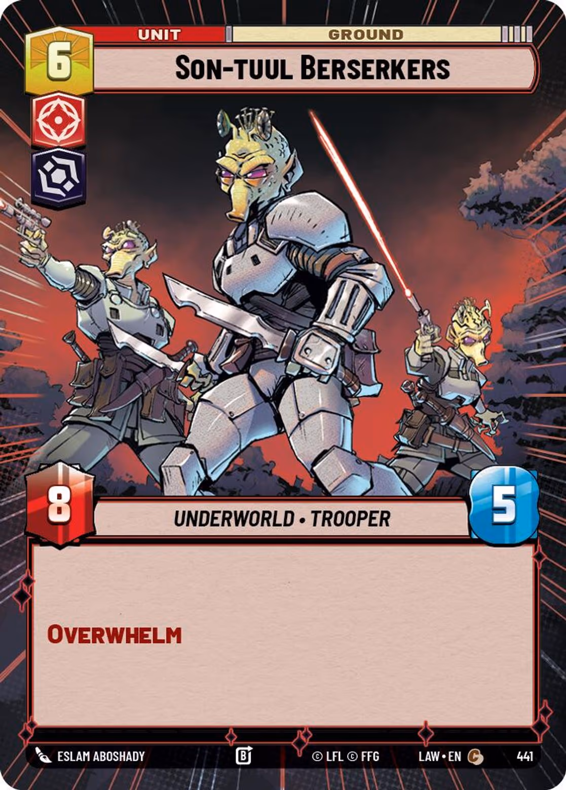 Son-tuul Berserkers LAW-441 Hyperspace Star Wars Unlimited card