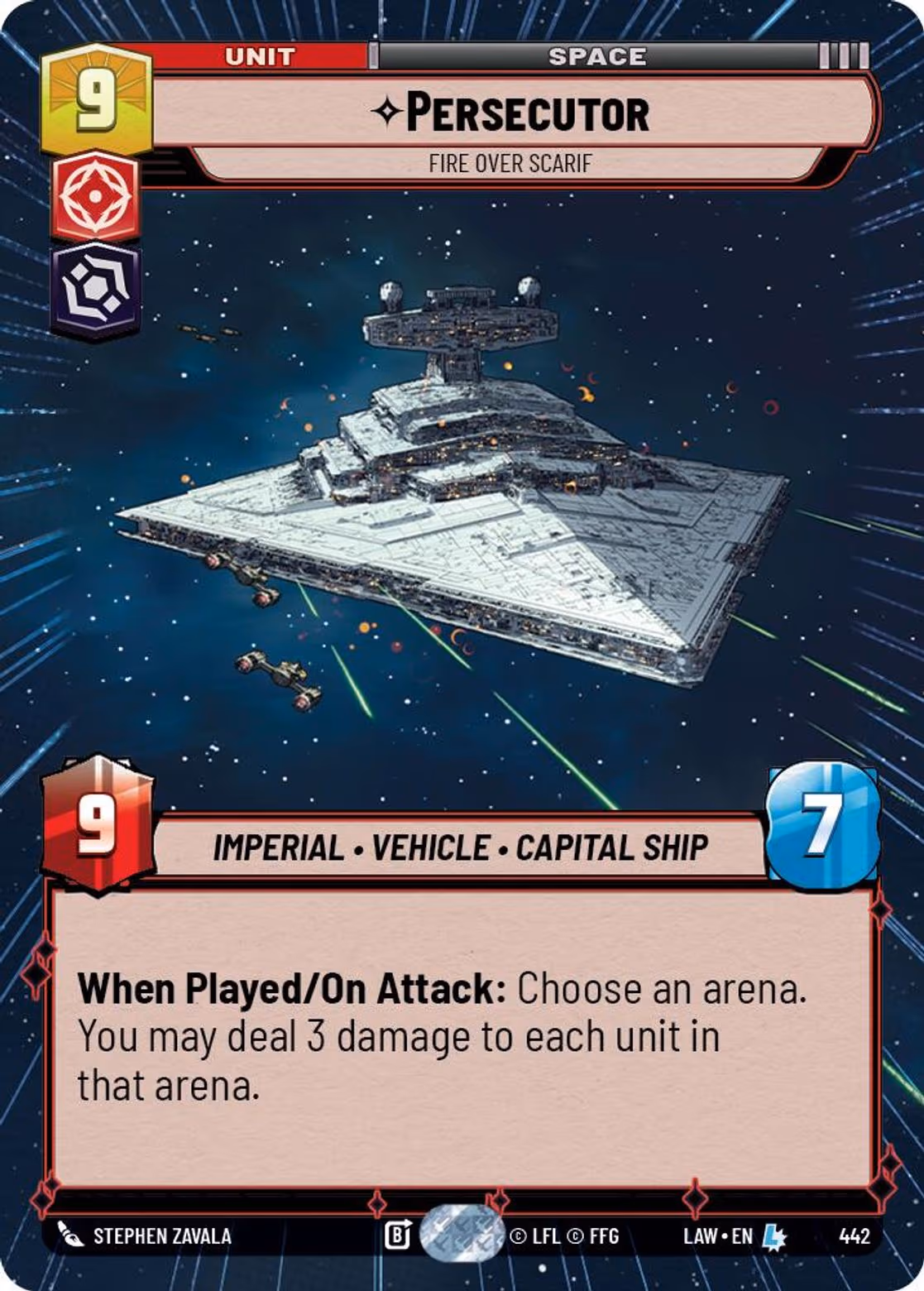 Persecutor - Fire Over Scarif LAW-442 Hyperspace Star Wars Unlimited card