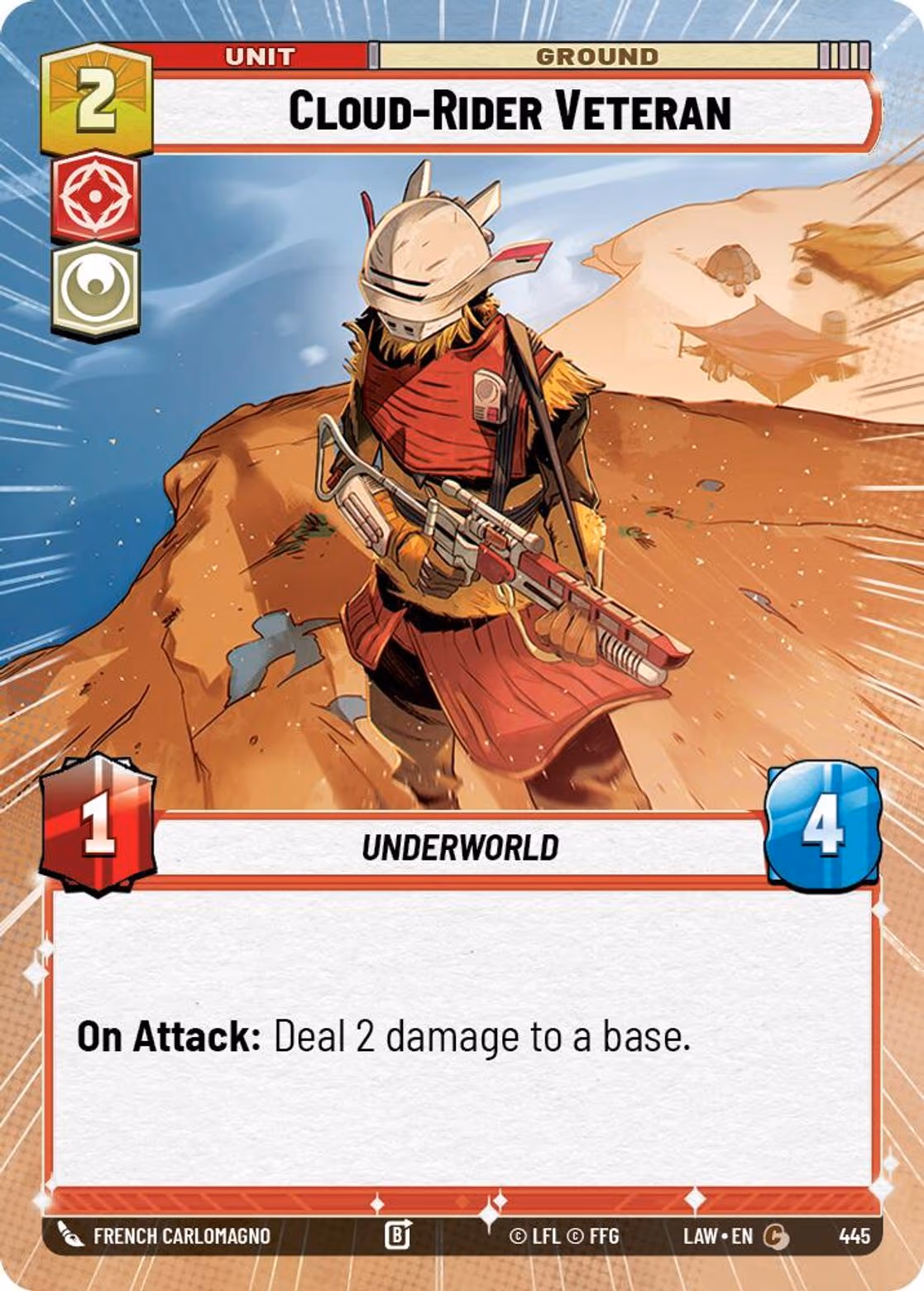 Cloud-Rider Veteran LAW-445 Hyperspace Star Wars Unlimited card