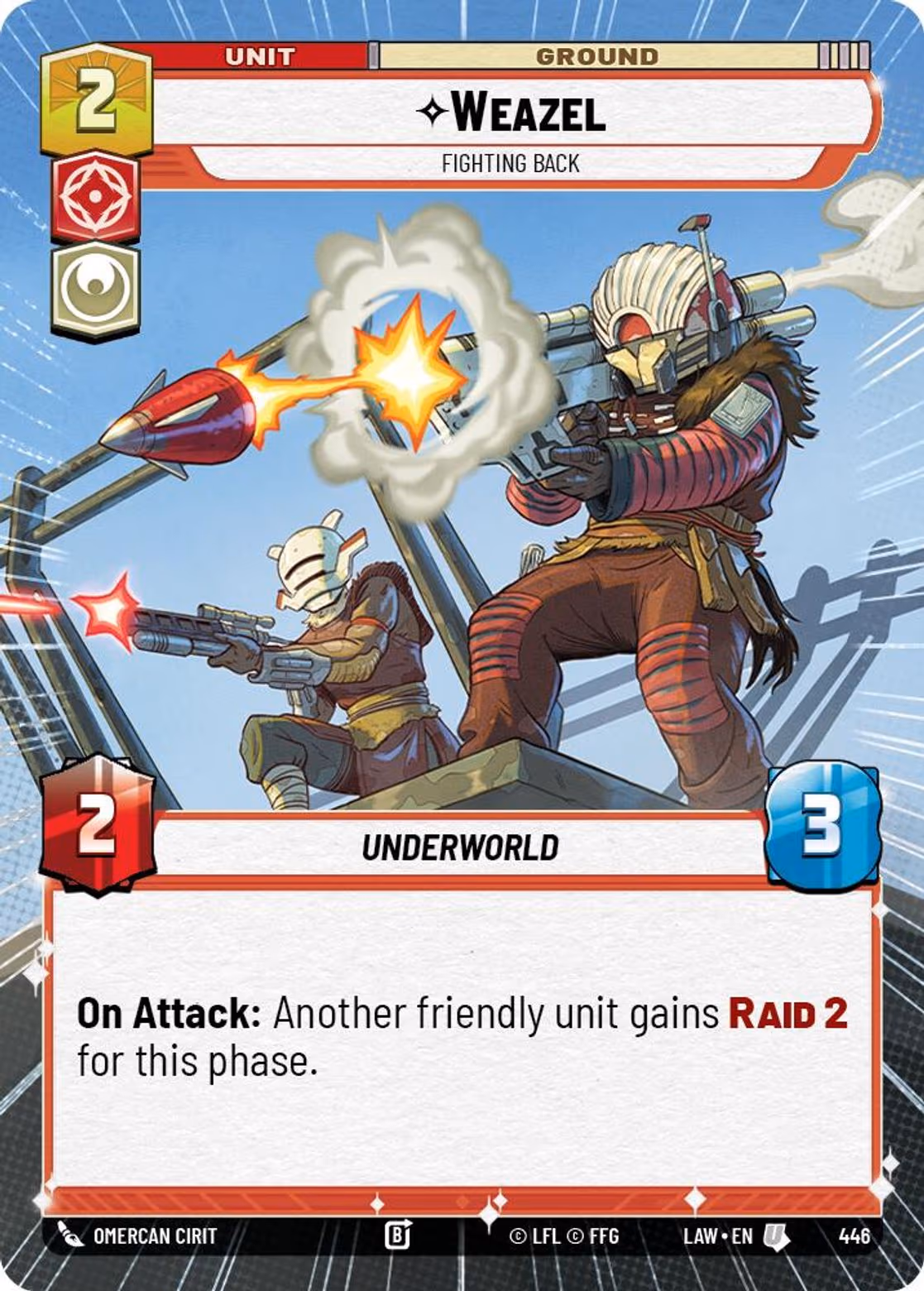 Weazel - Fighting Back LAW-446 Hyperspace Star Wars Unlimited card
