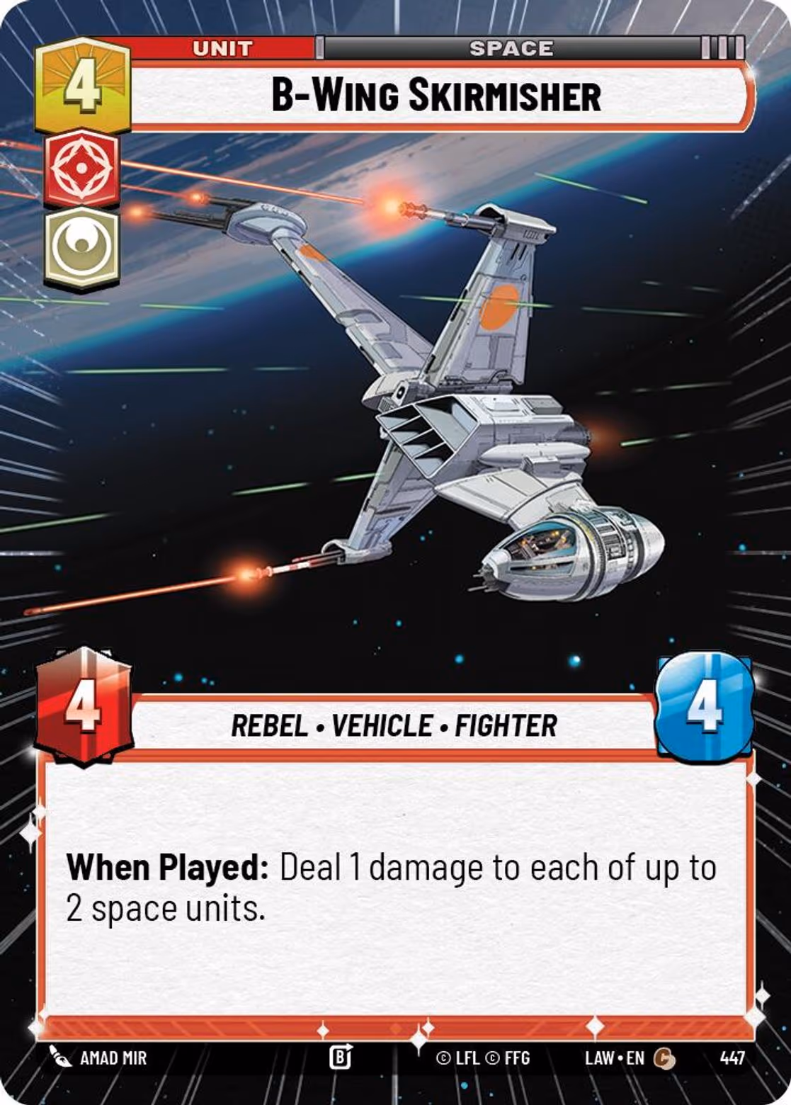 B-Wing Skirmisher LAW-447 Hyperspace Star Wars Unlimited card