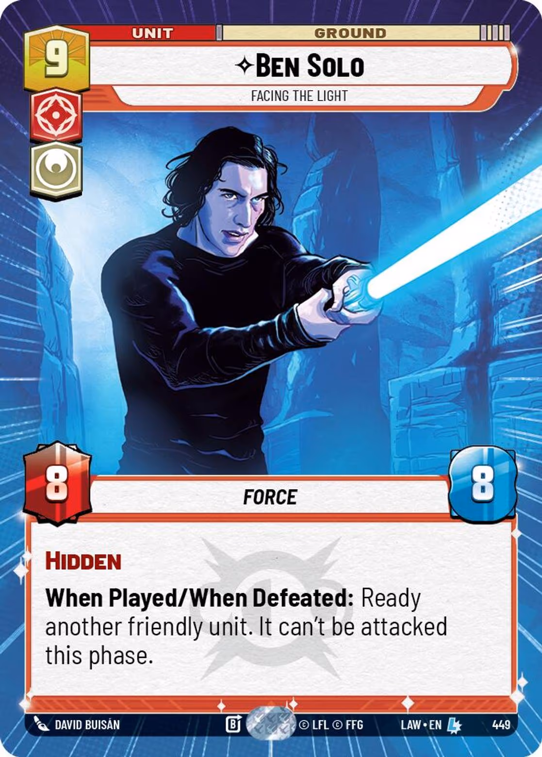 Ben Solo - Facing the Light LAW-449 Hyperspace Star Wars Unlimited card