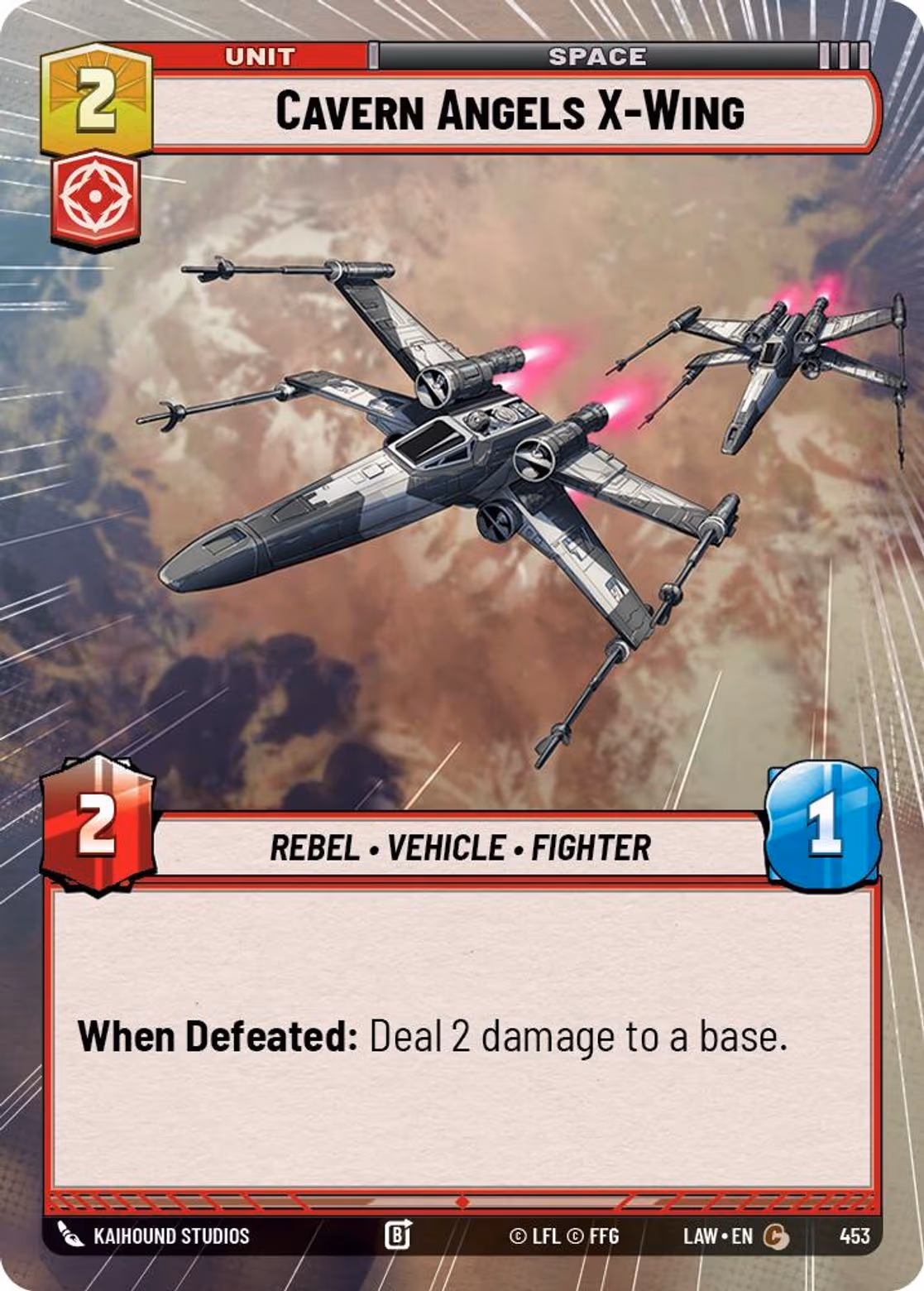 Cavern Angels X-Wing LAW-453 Hyperspace Star Wars Unlimited card