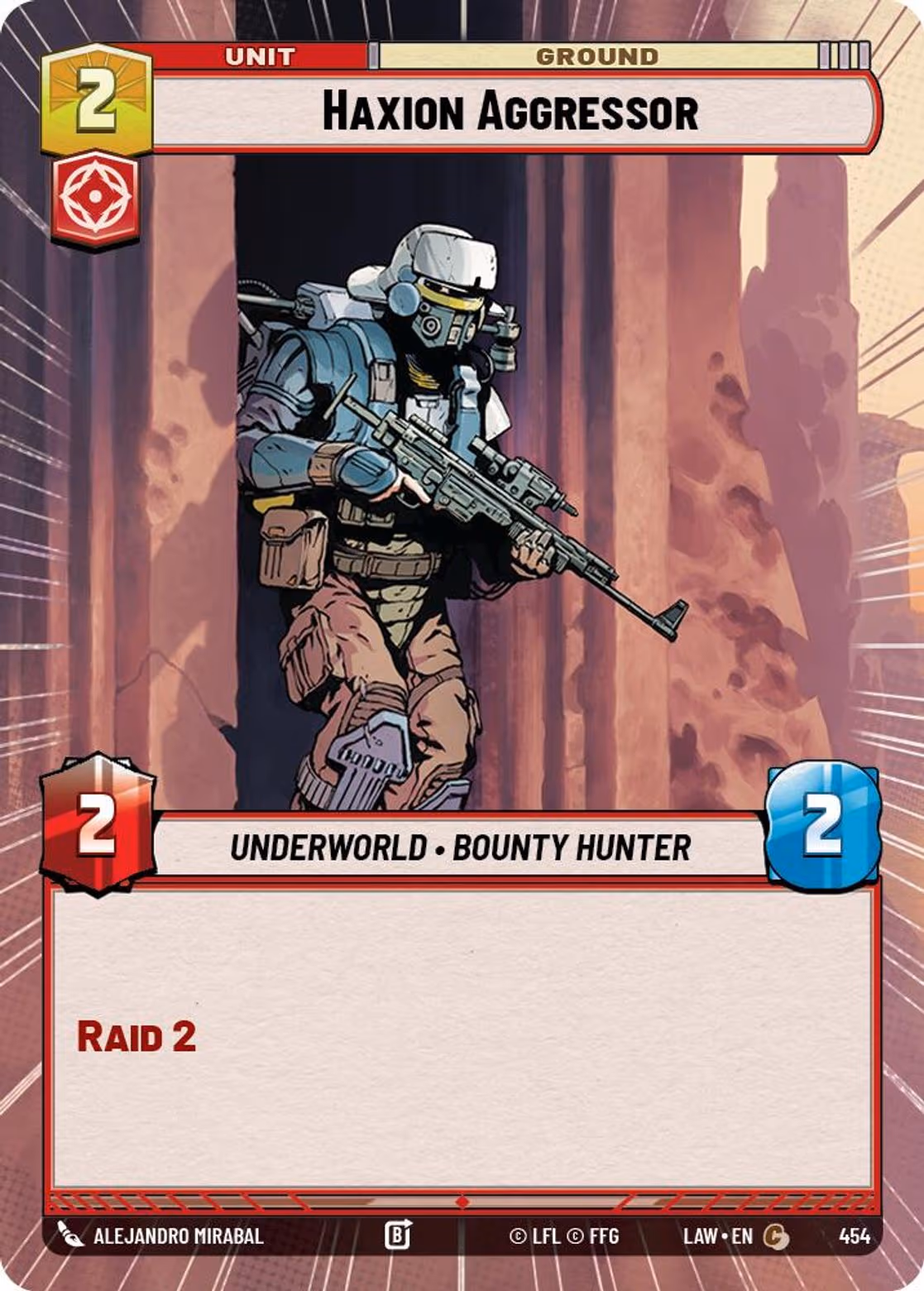 Haxion Aggressor LAW-454 Hyperspace Star Wars Unlimited card