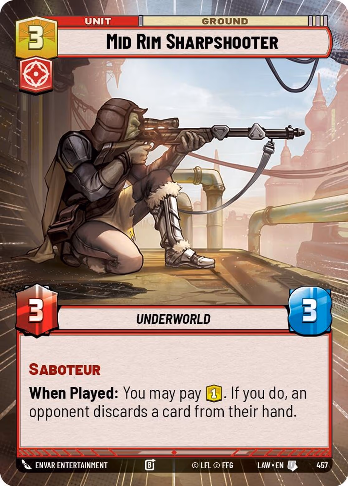 Mid Rim Sharpshooter LAW-457 Hyperspace Star Wars Unlimited card