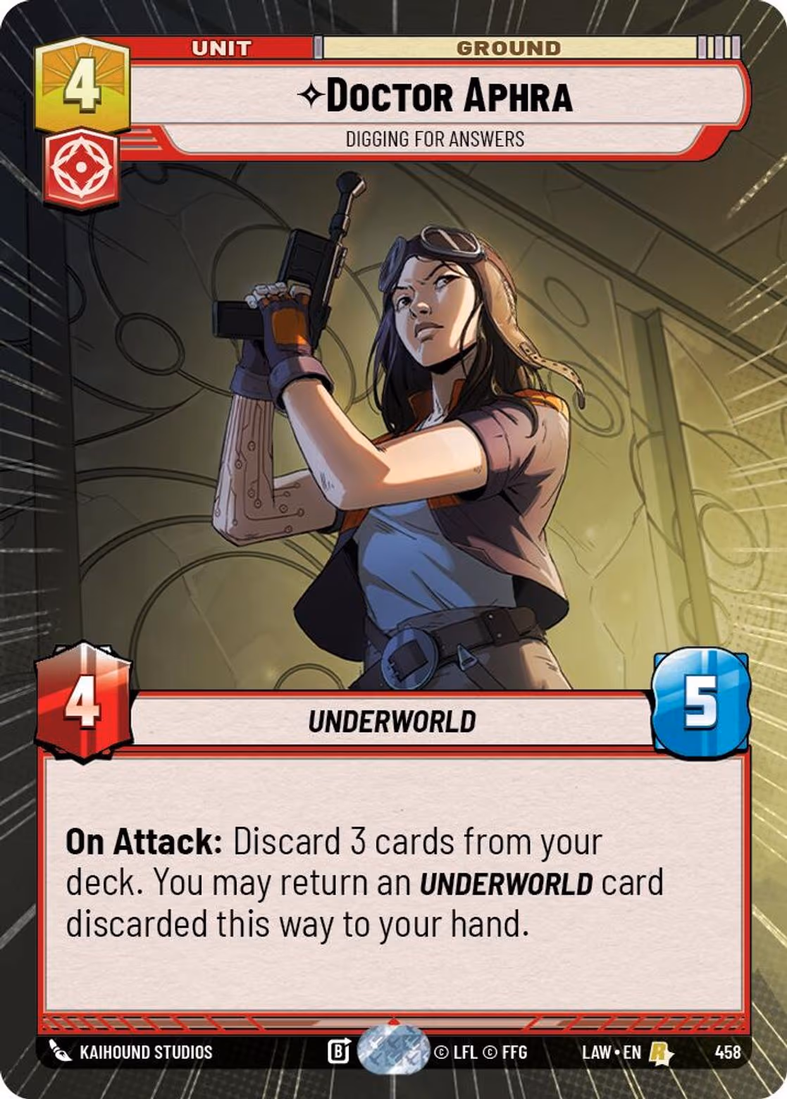 Doctor Aphra - Digging For Answers LAW-458 Hyperspace Star Wars Unlimited card