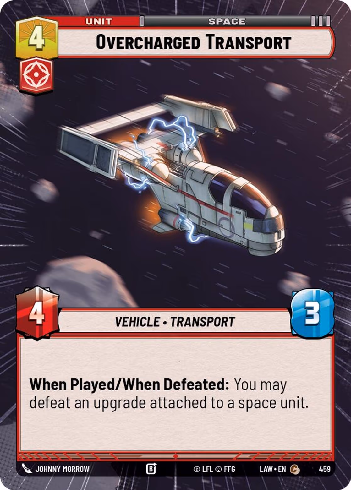 Overcharged Transport LAW-459 Hyperspace Star Wars Unlimited card