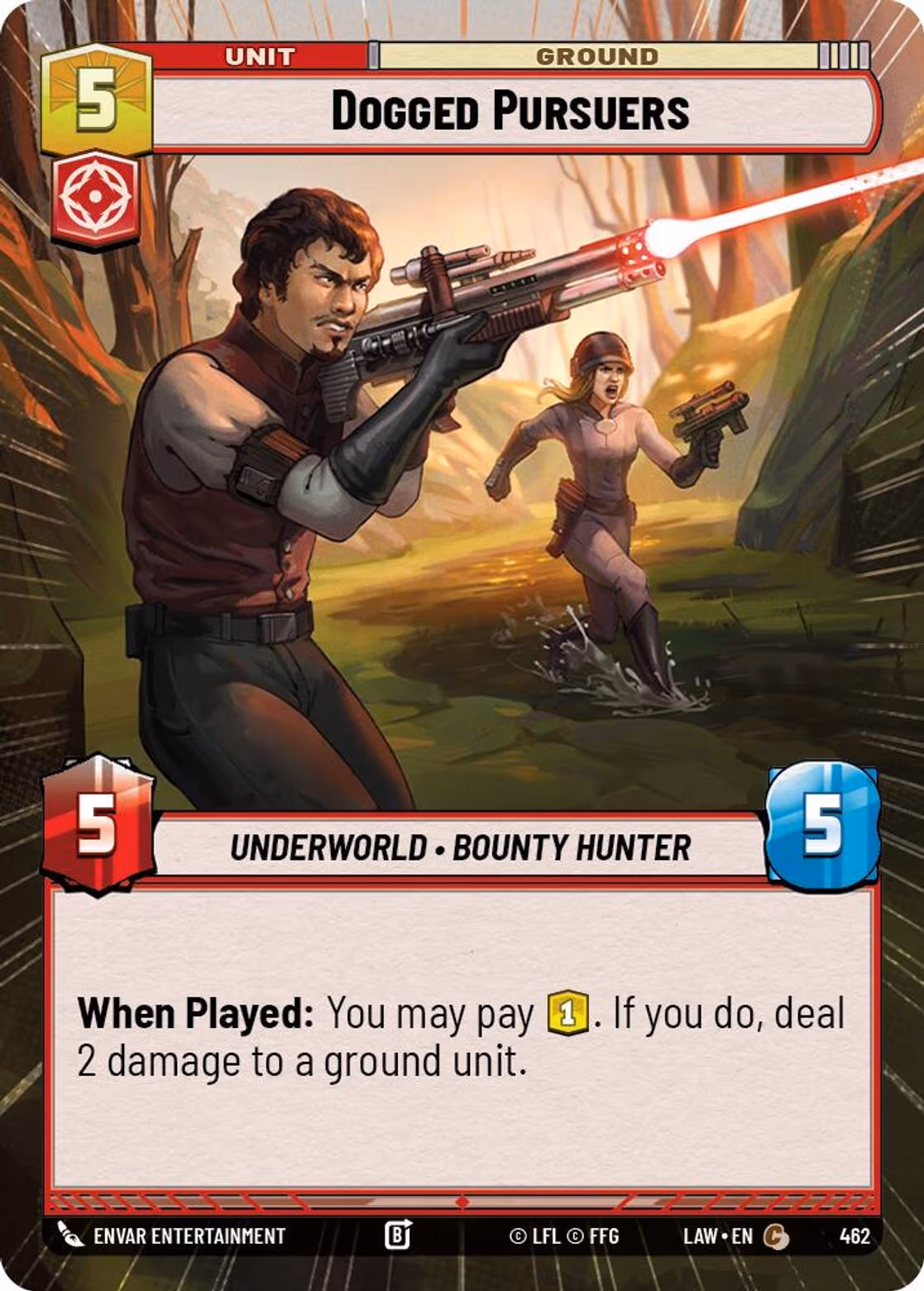 Dogged Pursuers LAW-462 Hyperspace Star Wars Unlimited card