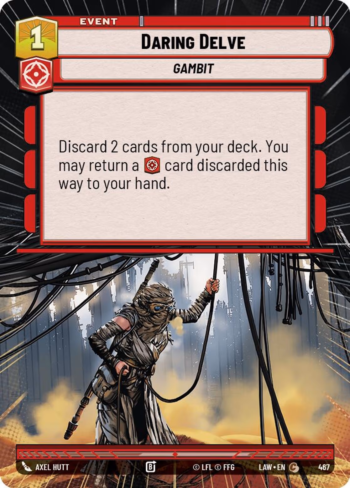 Daring Delve LAW-467 Hyperspace Star Wars Unlimited card