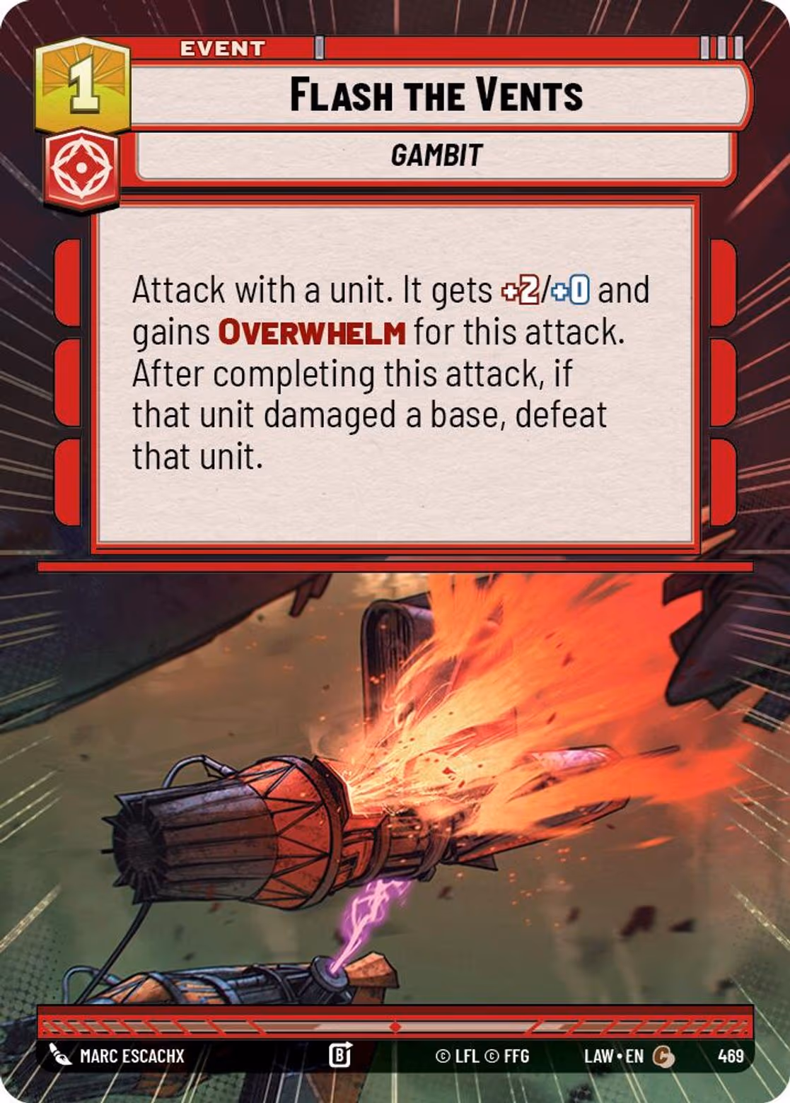 Flash the Vents LAW-469 Hyperspace Star Wars Unlimited card