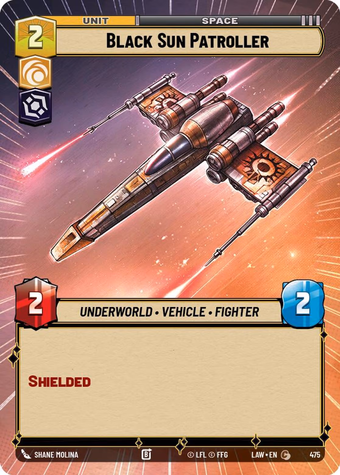 Black Sun Patroller LAW-475 Hyperspace Star Wars Unlimited card