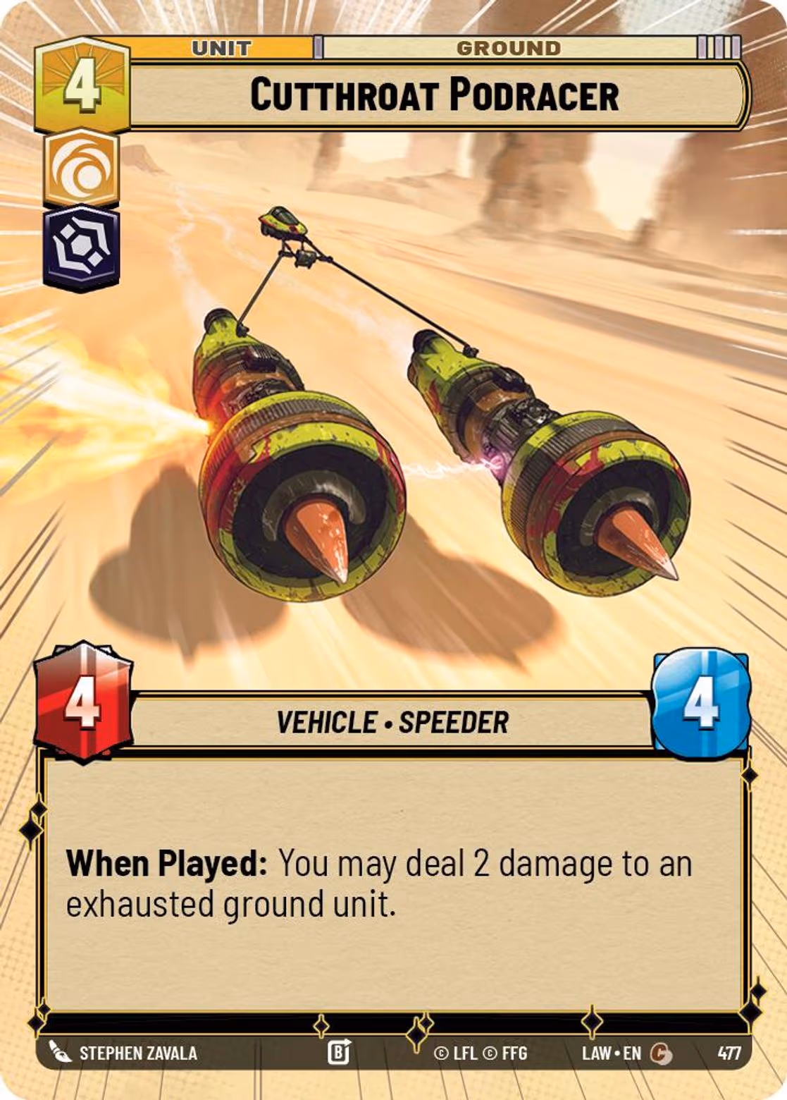 Cutthroat Podracer LAW-477 Hyperspace Star Wars Unlimited card