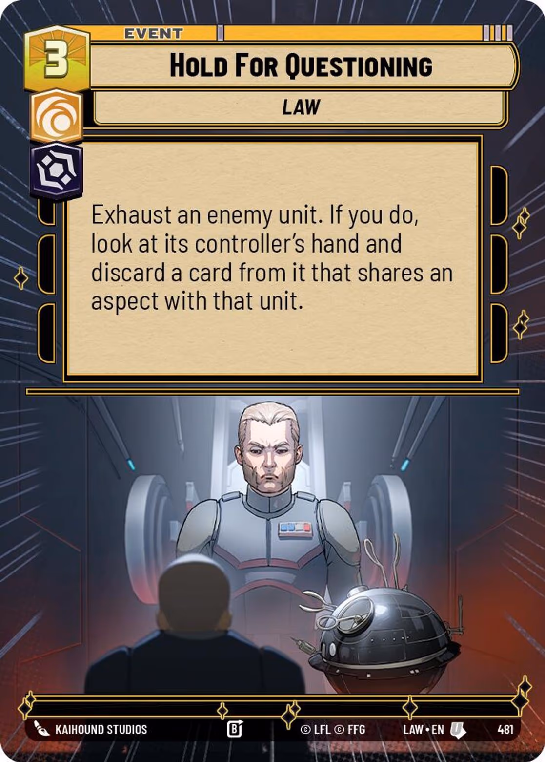 Hold For Questioning LAW-481 Hyperspace Star Wars Unlimited card