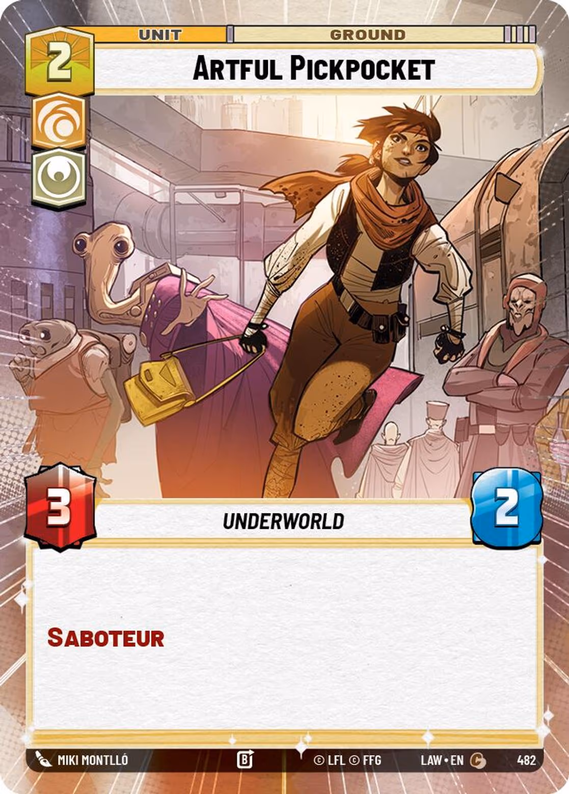 Artful Pickpocket LAW-482 Hyperspace Star Wars Unlimited card