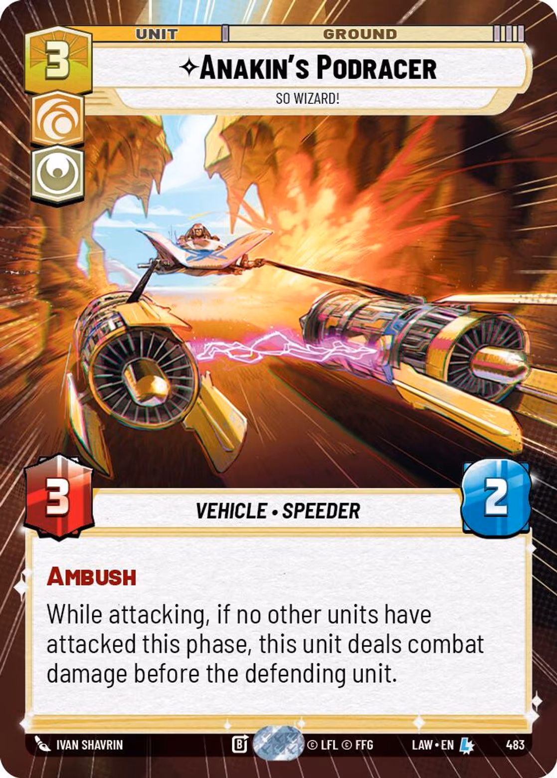 Anakin's Podracer - So Wizard! LAW-483 Hyperspace Star Wars Unlimited card