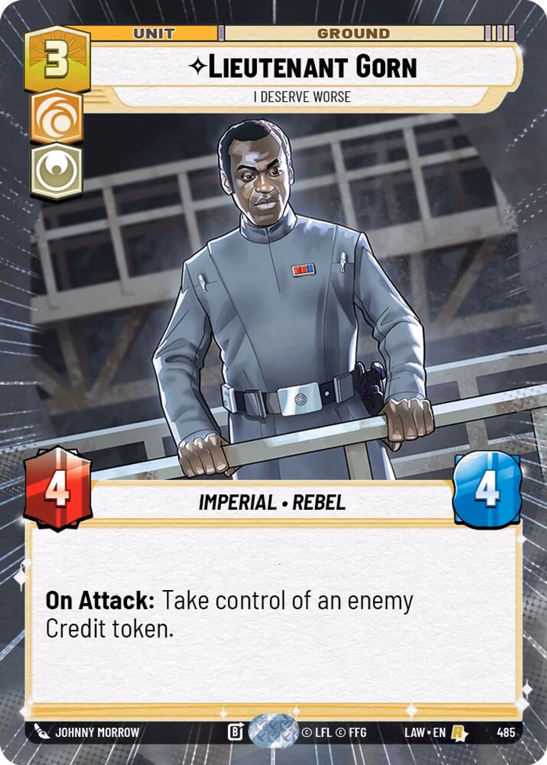 Lieutenant Gorn - I Deserve Worse LAW-485 Hyperspace Star Wars Unlimited card