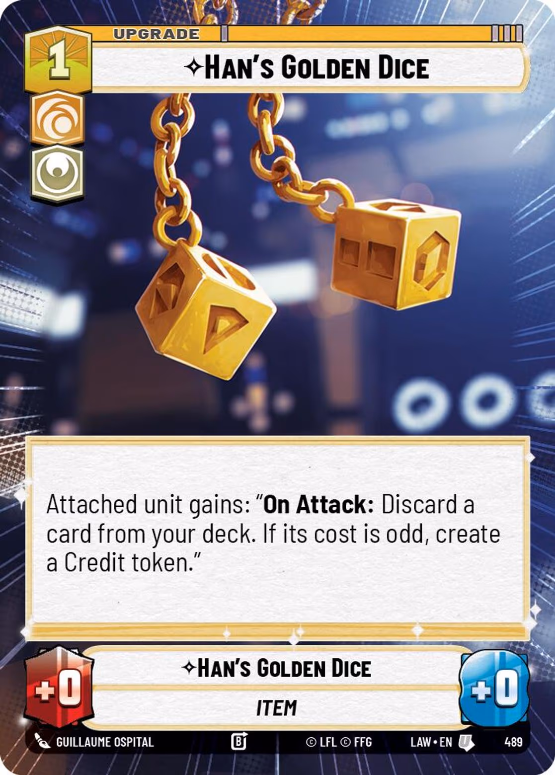 Han's Golden Dice LAW-489 Hyperspace Star Wars Unlimited card