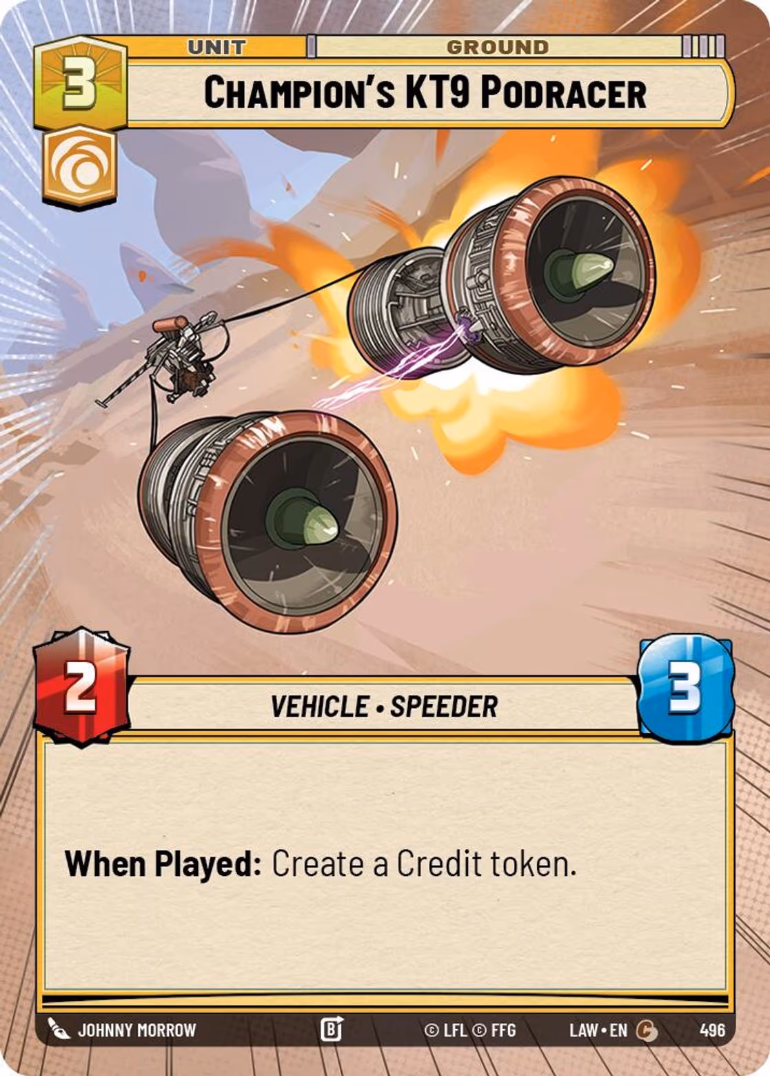 Champion's KT9 Podracer LAW-496 Hyperspace Star Wars Unlimited card