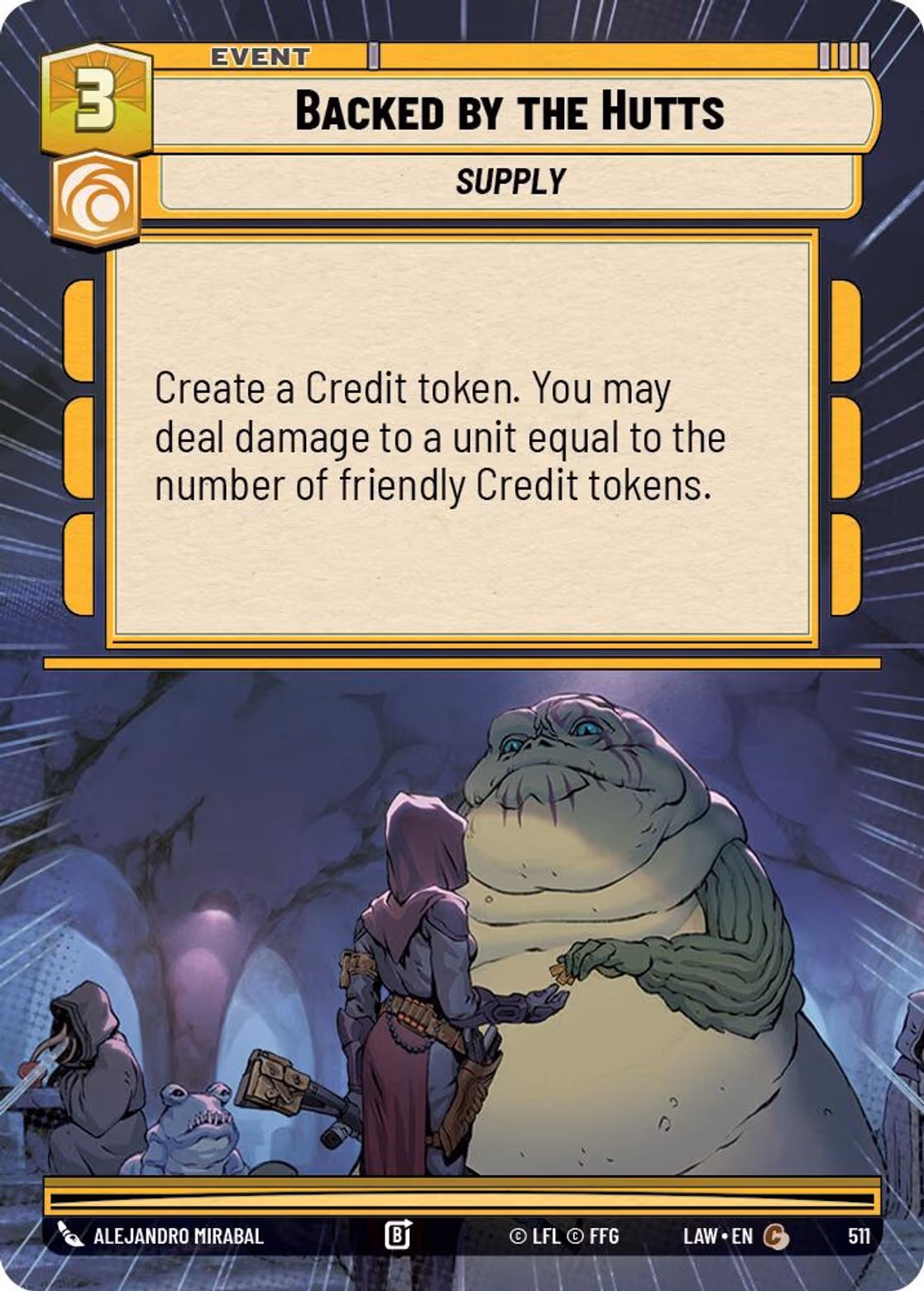 Backed by the Hutts LAW-511 Hyperspace Star Wars Unlimited card