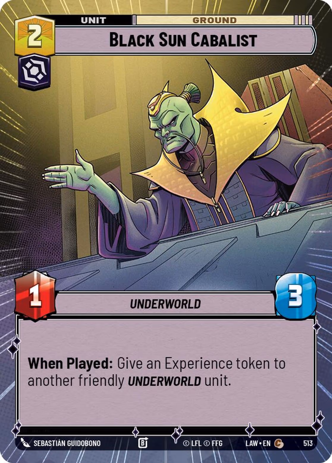 Black Sun Cabalist LAW-513 Hyperspace Star Wars Unlimited card