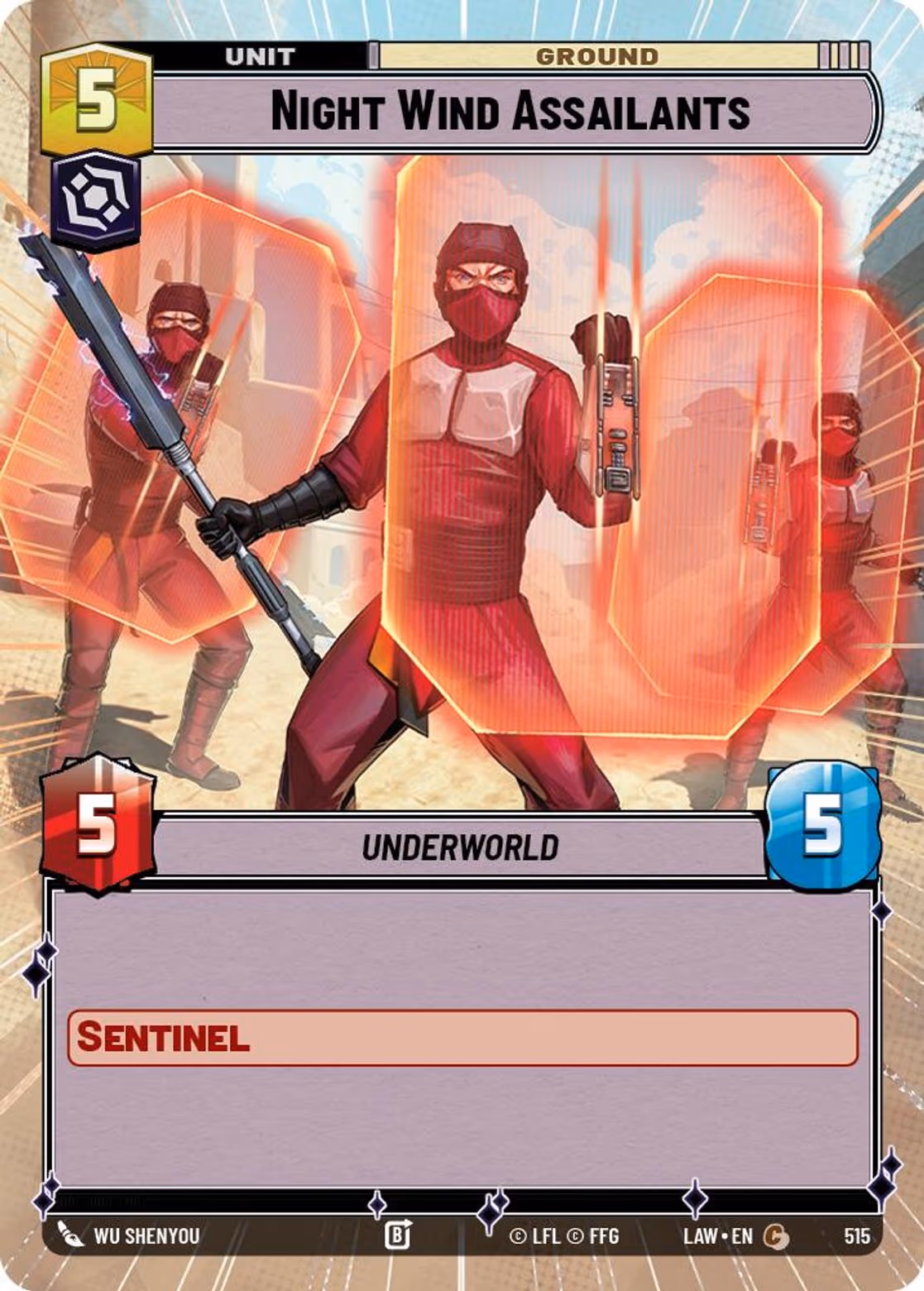 Night Wind Assailants LAW-515 Hyperspace Star Wars Unlimited card