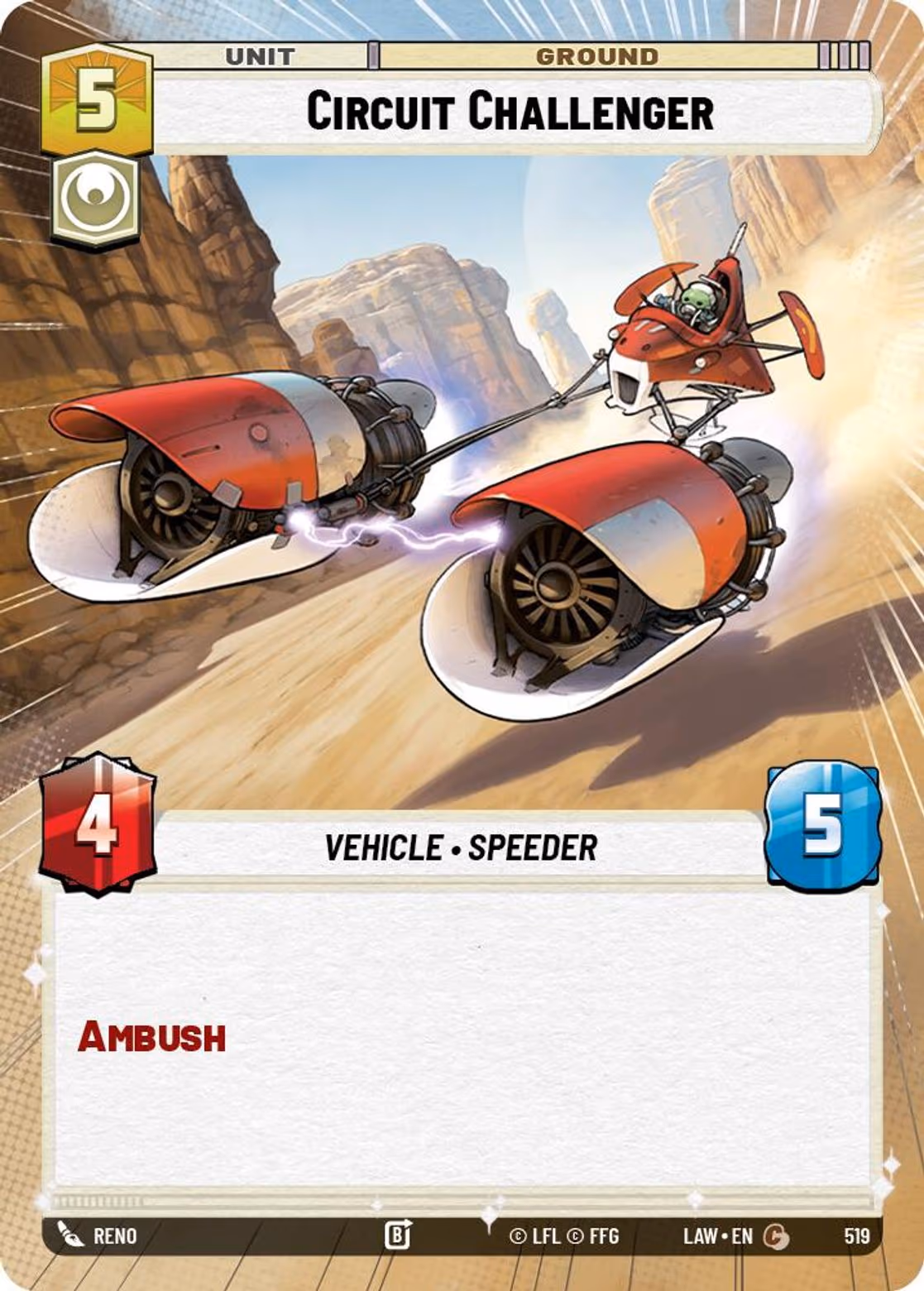 Circuit Challenger LAW-519 Hyperspace Star Wars Unlimited card