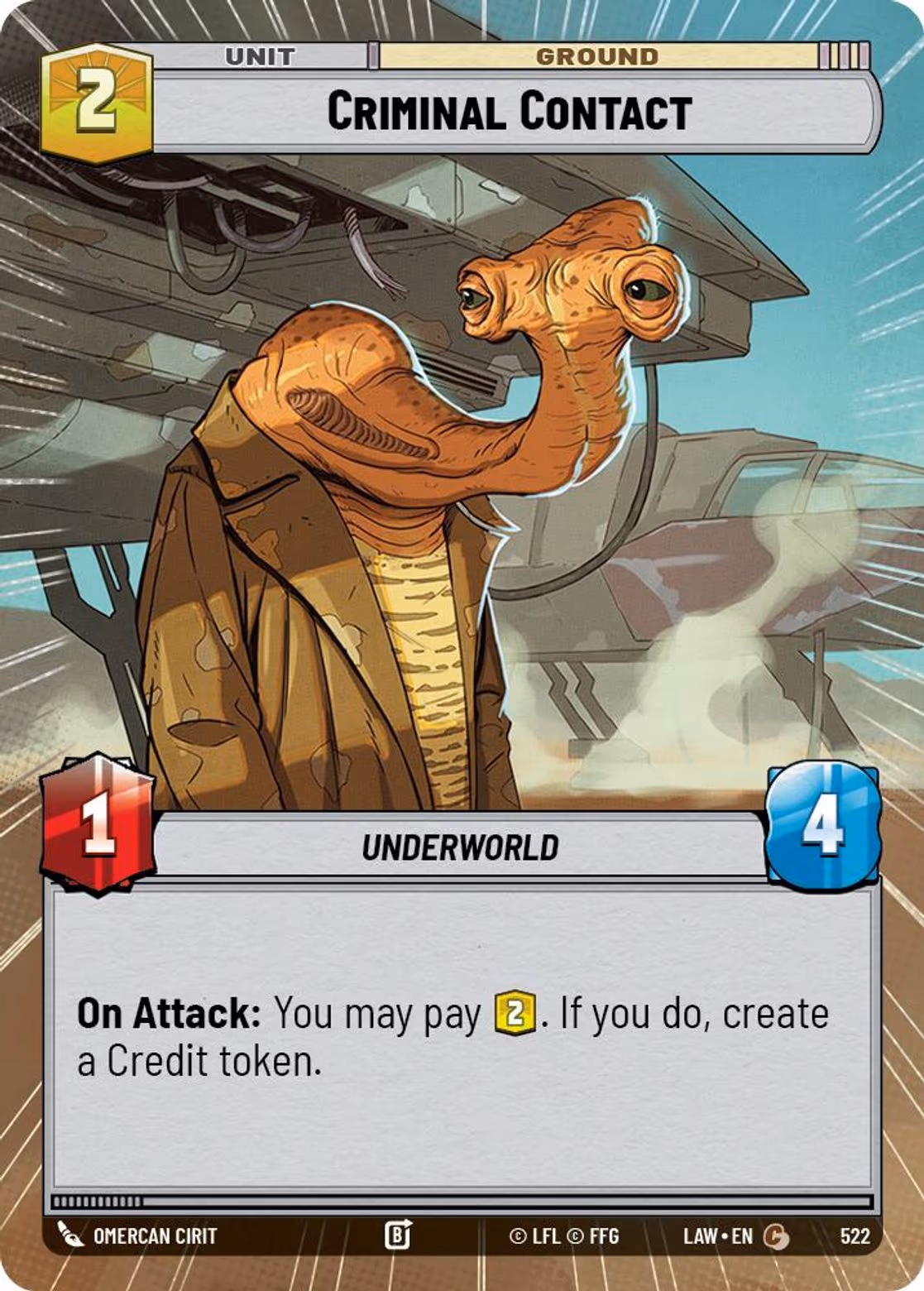 Criminal Contact LAW-522 Hyperspace Star Wars Unlimited card