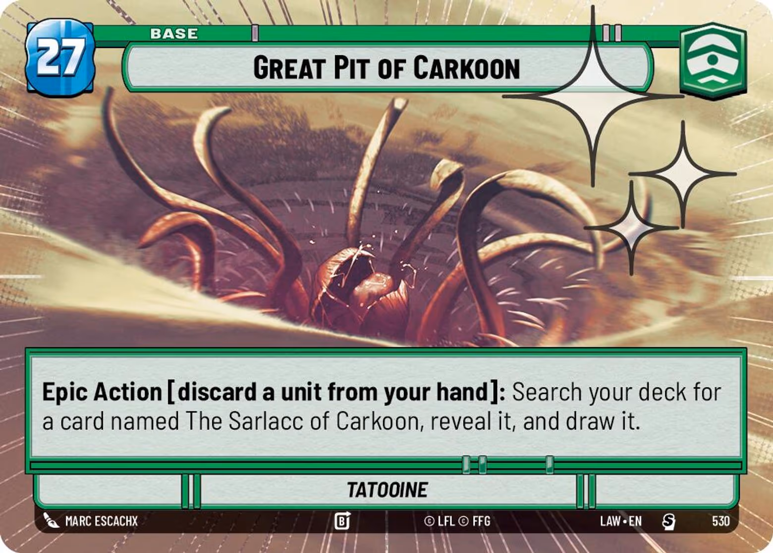Great Pit of Carkoon - Tatooine LAW-530 Hyperspace Foil Star Wars Unlimited card
