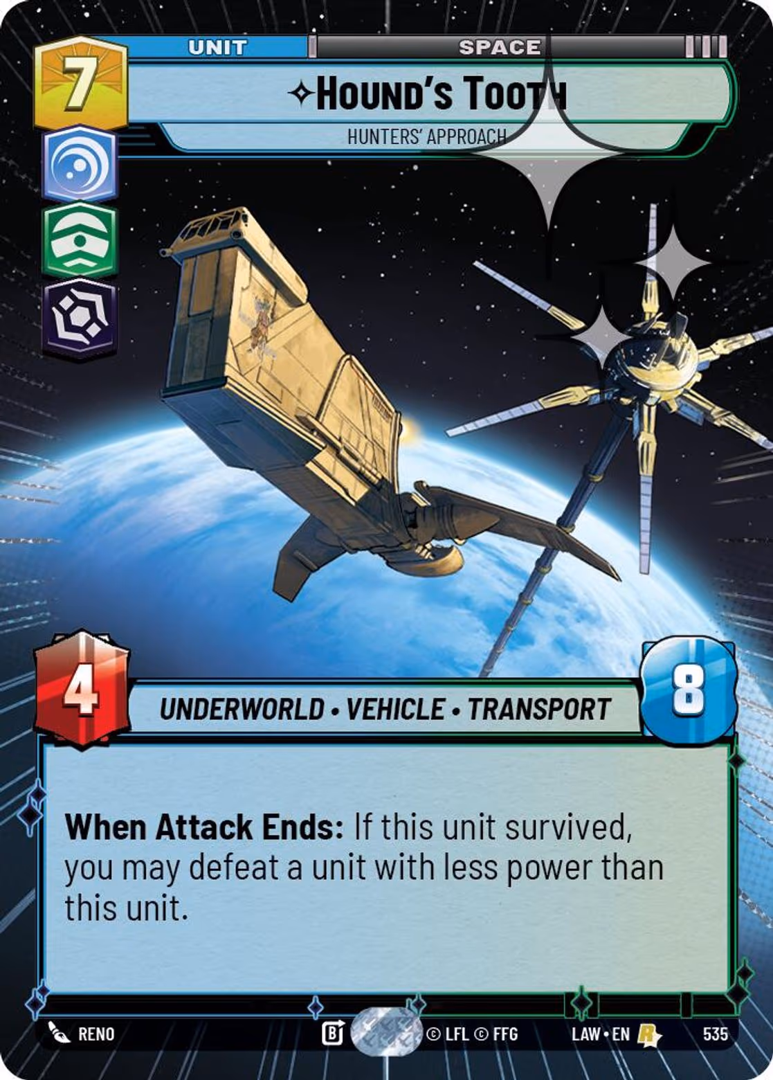 Hound's Tooth - Hunters' Approach LAW-535 Hyperspace Foil Star Wars Unlimited card