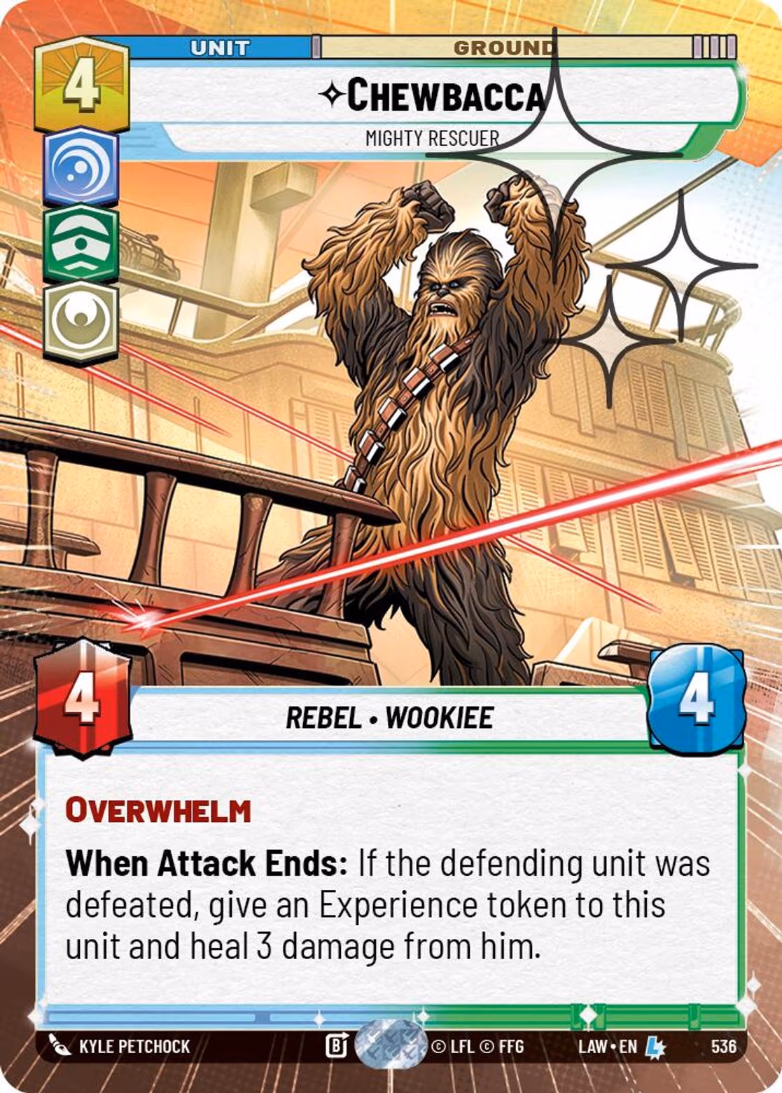 Chewbacca - Mighty Rescuer LAW-536 Hyperspace Foil Star Wars Unlimited card