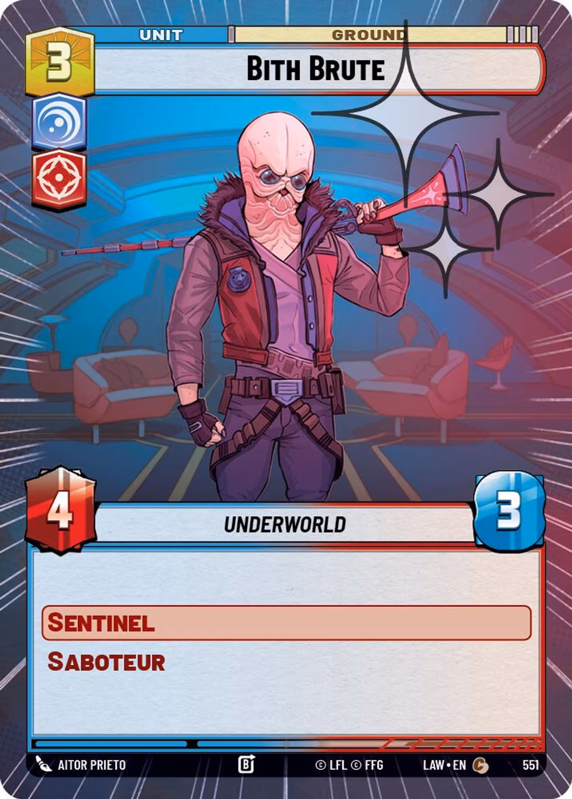 Bith Brute LAW-551 Hyperspace Foil Star Wars Unlimited card