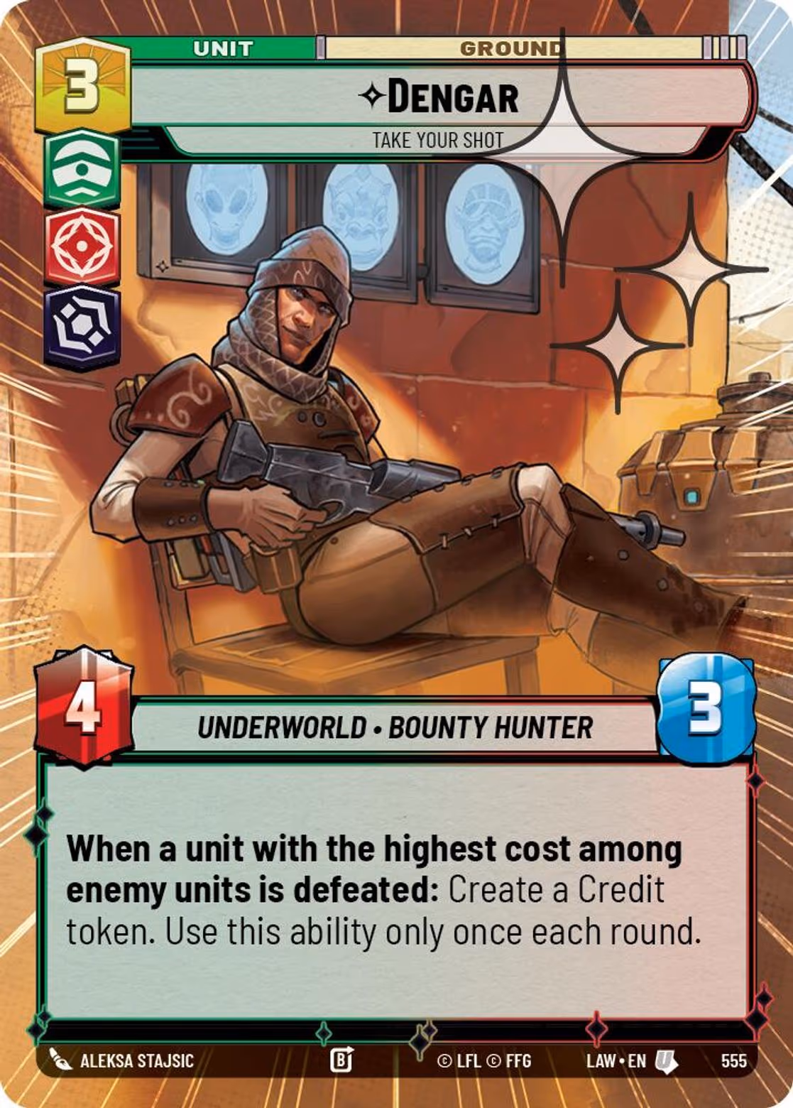 Dengar - Take Your Shot LAW-555 Hyperspace Foil Star Wars Unlimited card