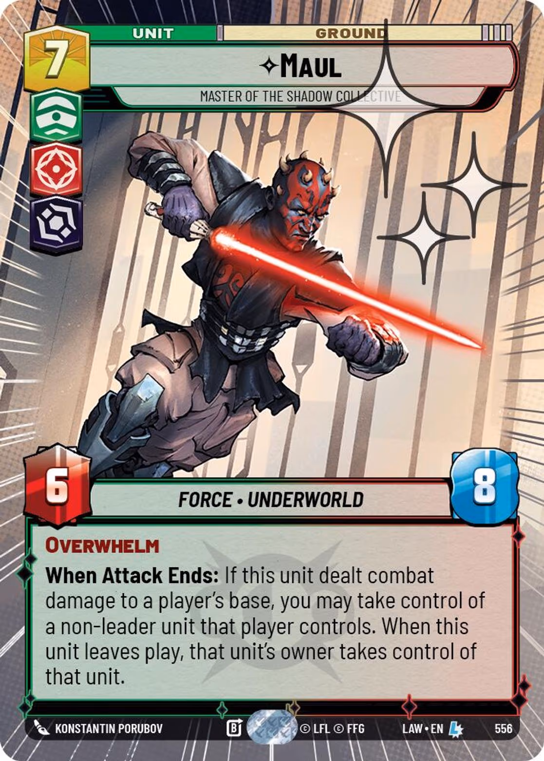 Maul - Master of the Shadow Collective LAW-556 Hyperspace Foil Star Wars Unlimited card