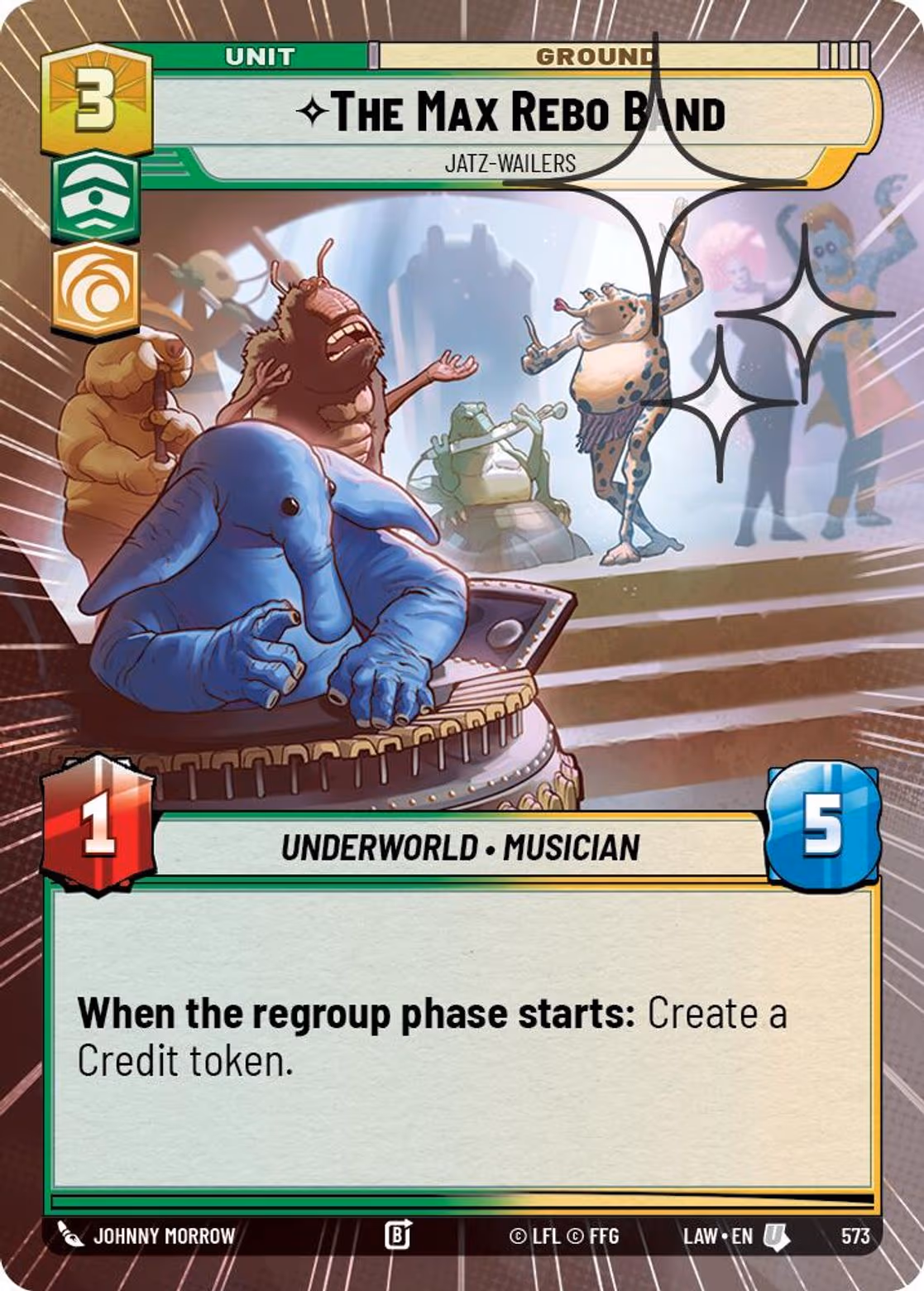 The Max Rebo Band - Jatz-Wailers LAW-573 Hyperspace Foil Star Wars Unlimited card