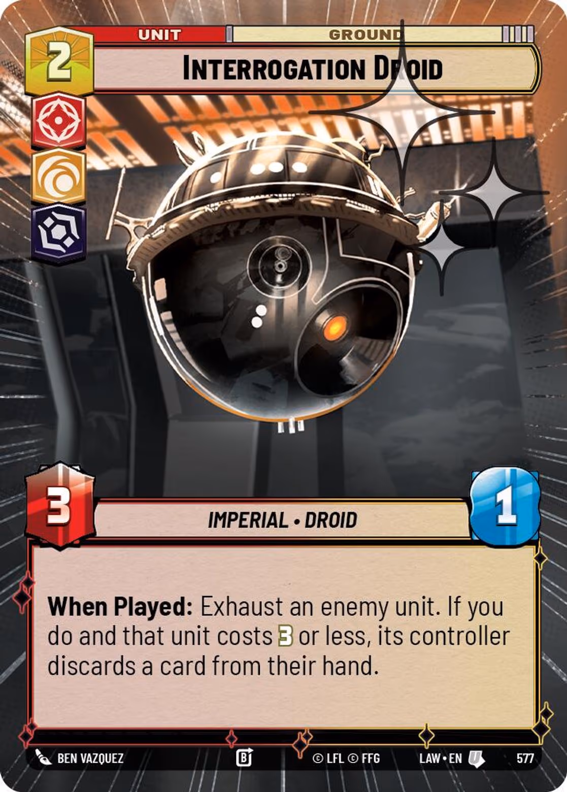 Interrogation Droid LAW-577 Hyperspace Foil Star Wars Unlimited card