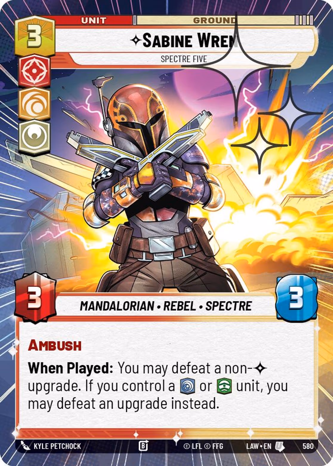 Sabine Wren - Spectre Five LAW-580 Hyperspace Foil Star Wars Unlimited card