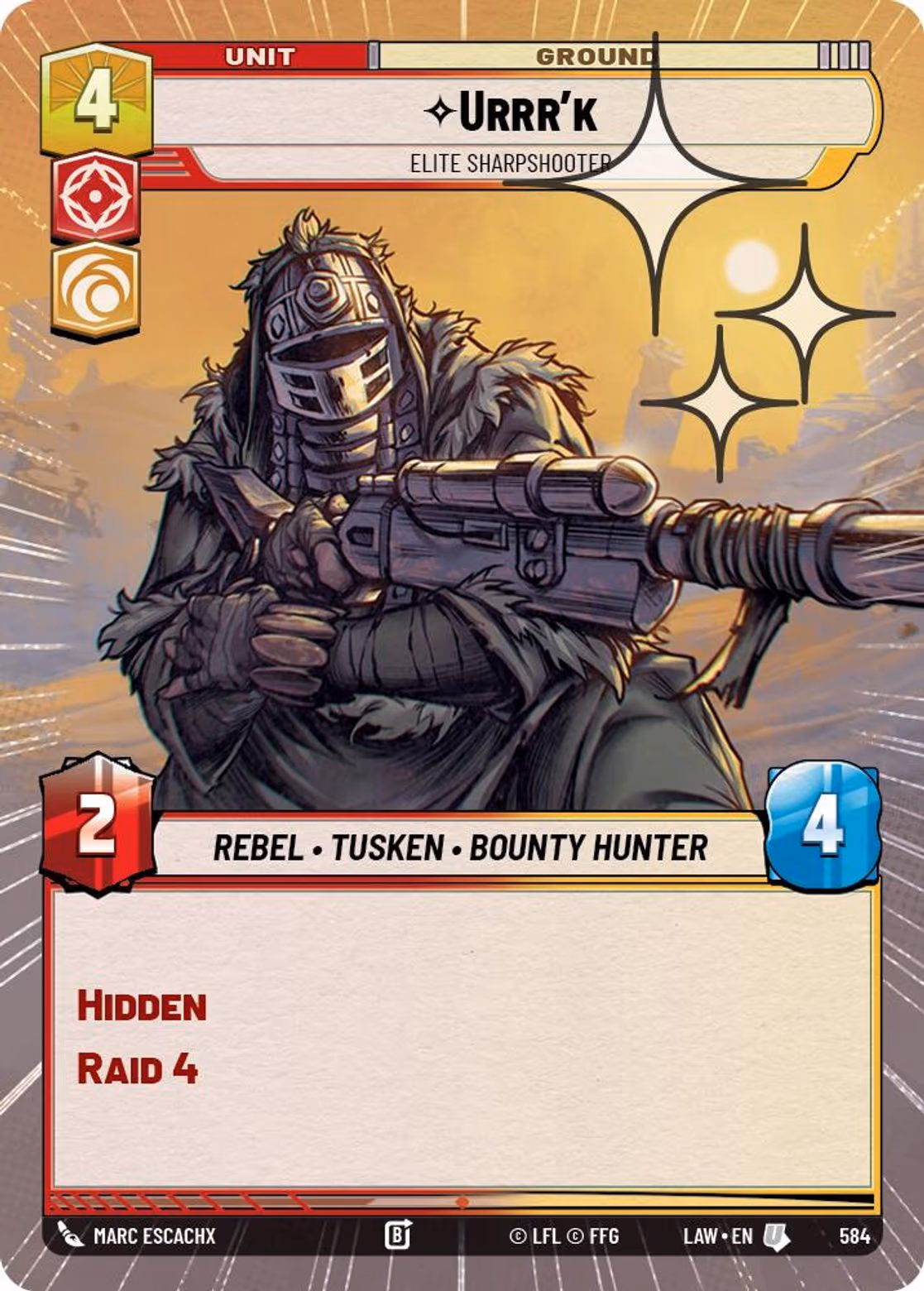 Urrr'k - Elite Sharpshooter LAW-584 Hyperspace Foil Star Wars Unlimited card
