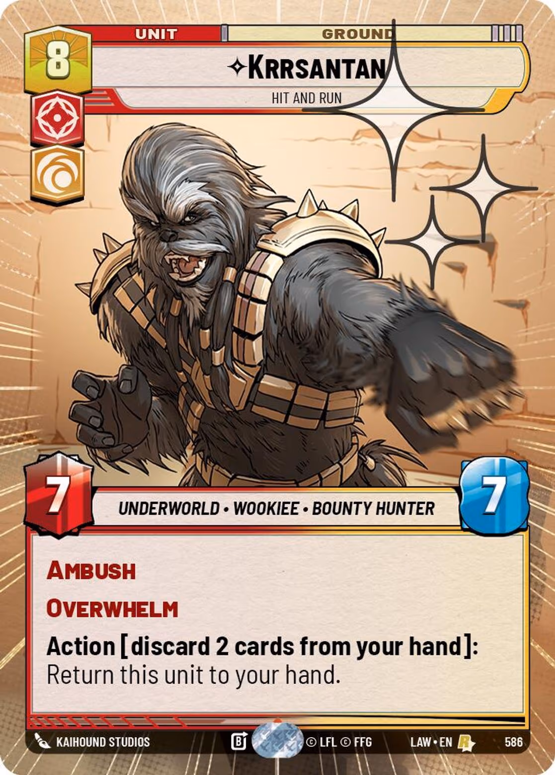 Krrsantan - Hit and Run LAW-586 Hyperspace Foil Star Wars Unlimited card
