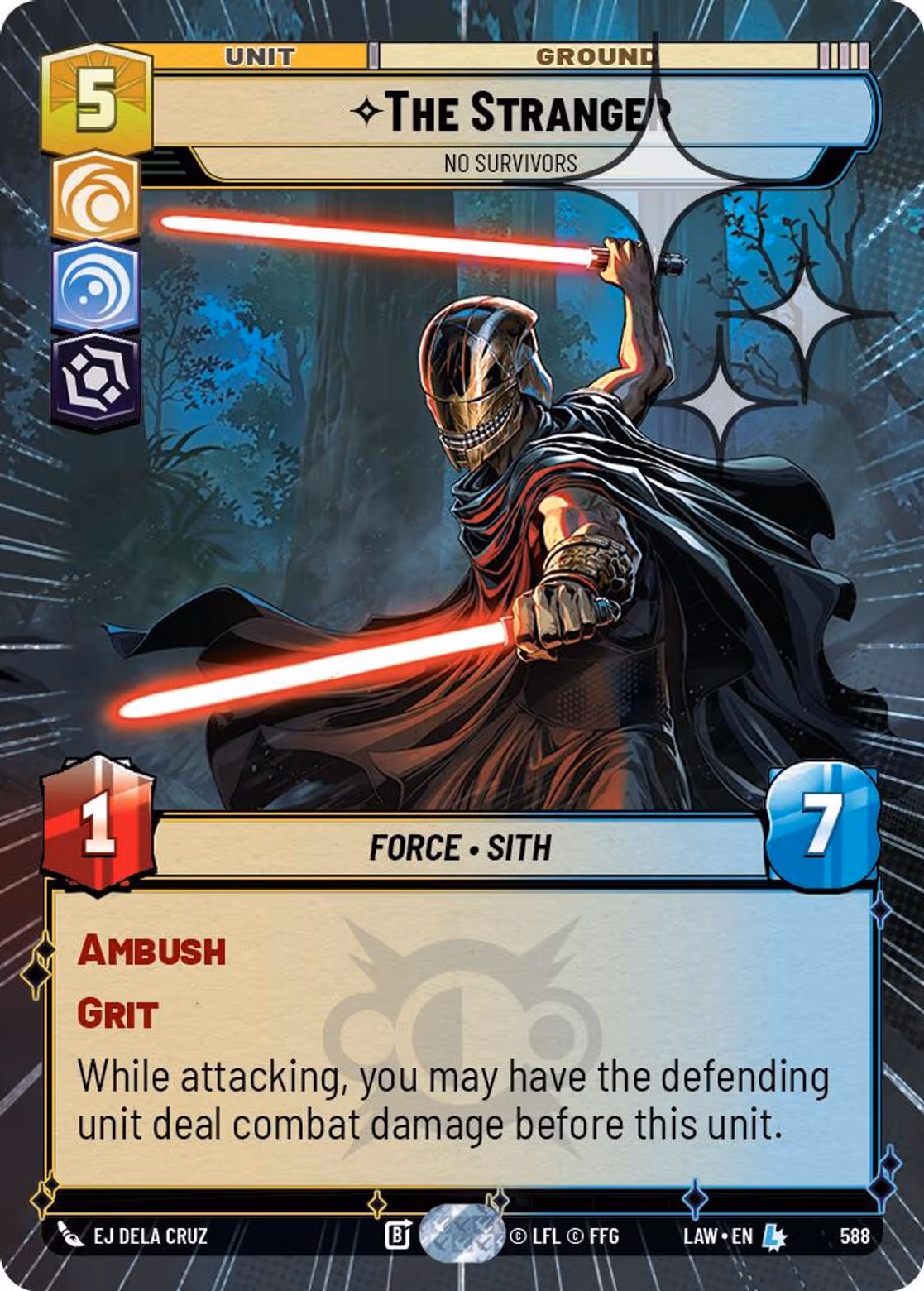The Stranger - No Survivors LAW-588 Hyperspace Foil Star Wars Unlimited card