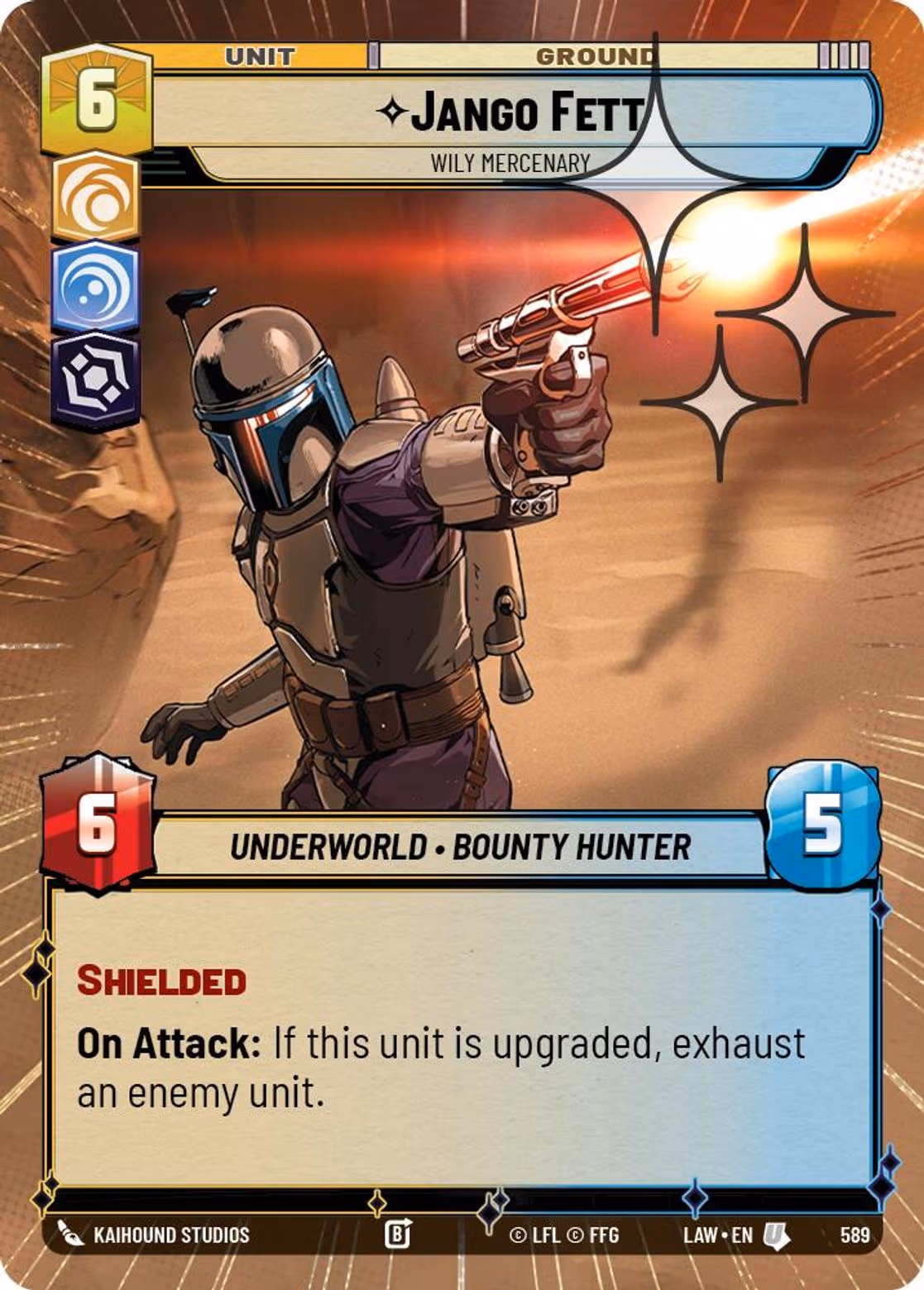 Jango Fett - Wily Mercenary LAW-589 Hyperspace Foil Star Wars Unlimited card