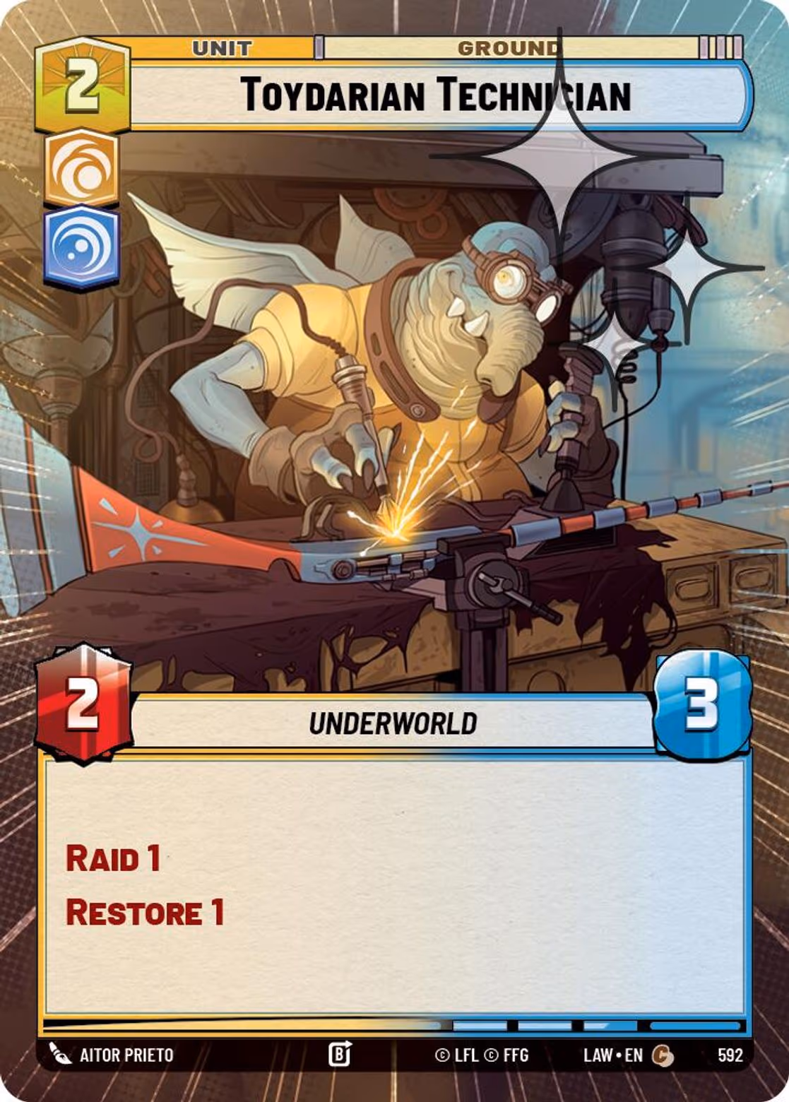 Toydarian Technician LAW-592 Hyperspace Foil Star Wars Unlimited card
