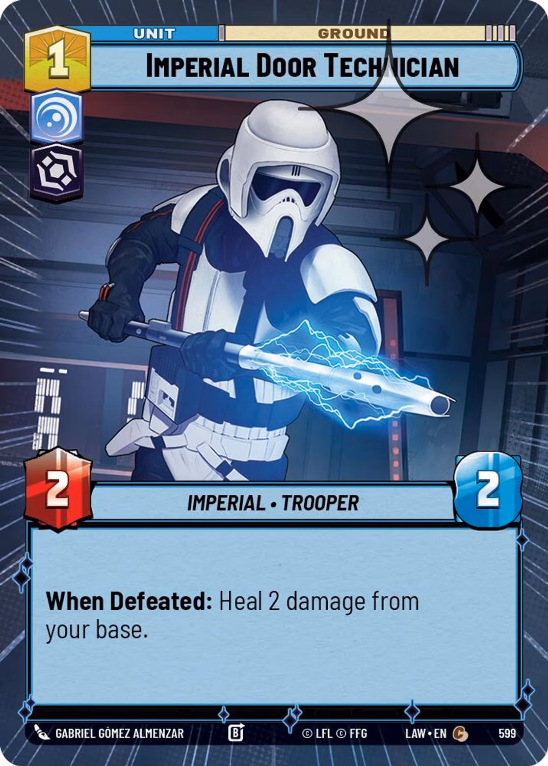Imperial Door Technician LAW-599 Hyperspace Foil Star Wars Unlimited card