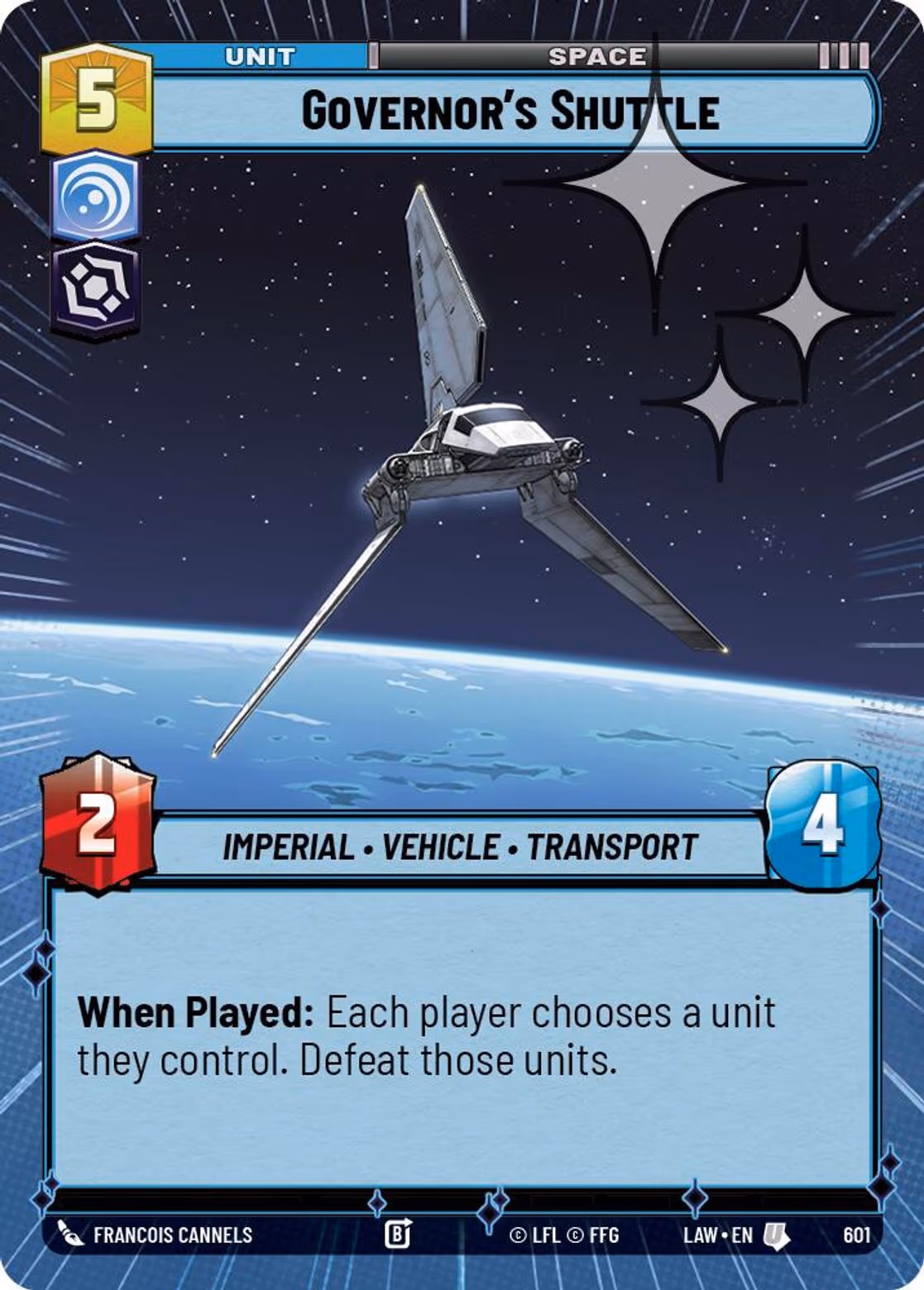 Governor's Shuttle LAW-601 Hyperspace Foil Star Wars Unlimited card