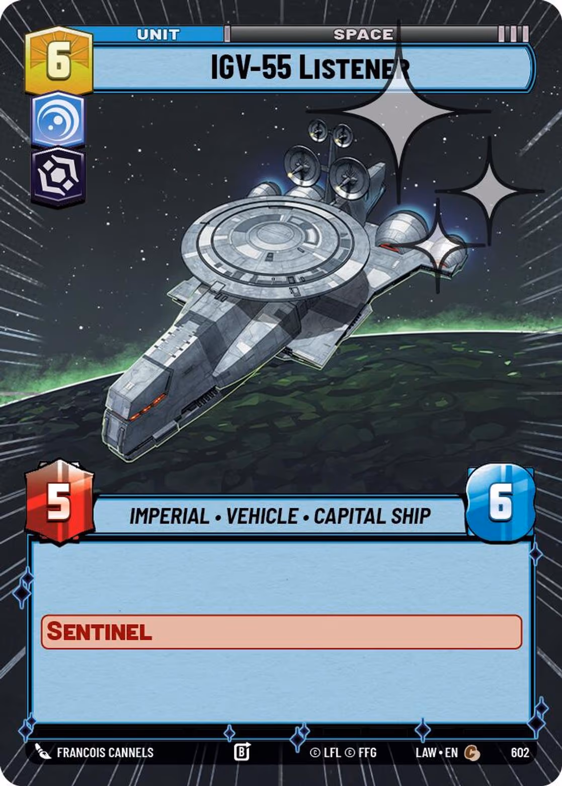IGV-55 Listener LAW-602 Hyperspace Foil Star Wars Unlimited card
