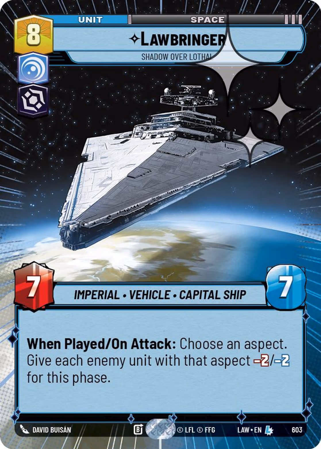 Lawbringer - Shadow Over Lothal LAW-603 Hyperspace Foil Star Wars Unlimited card