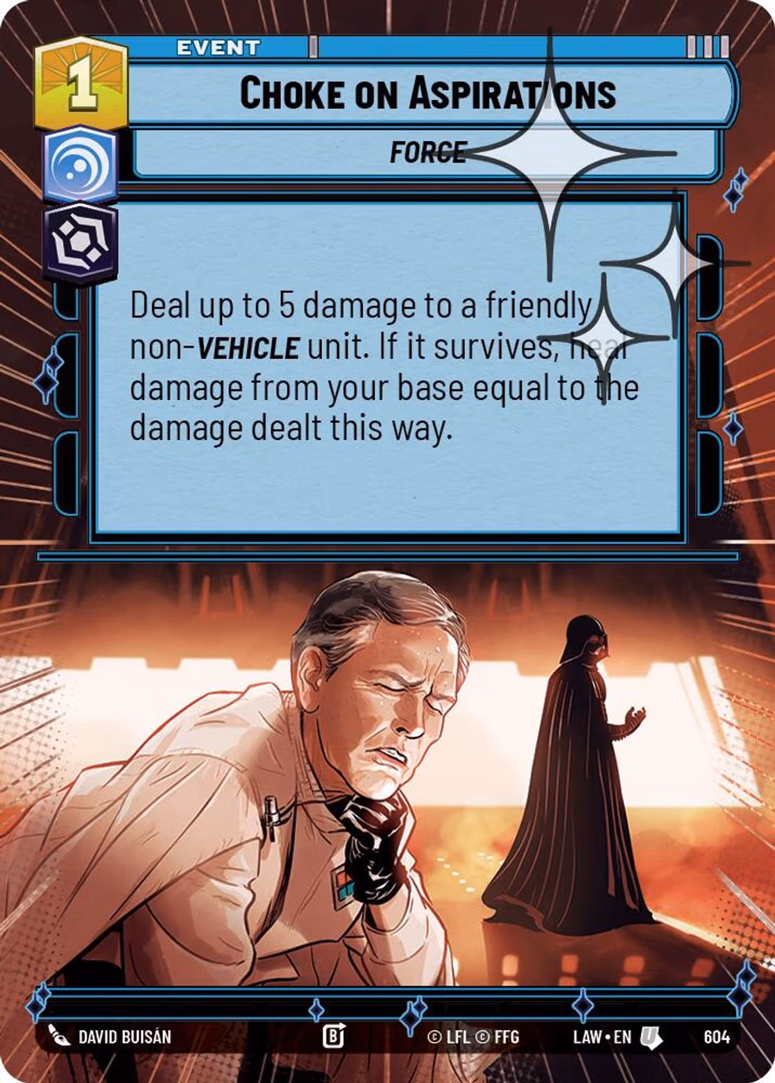 Choke on Aspirations LAW-604 Hyperspace Foil Star Wars Unlimited card